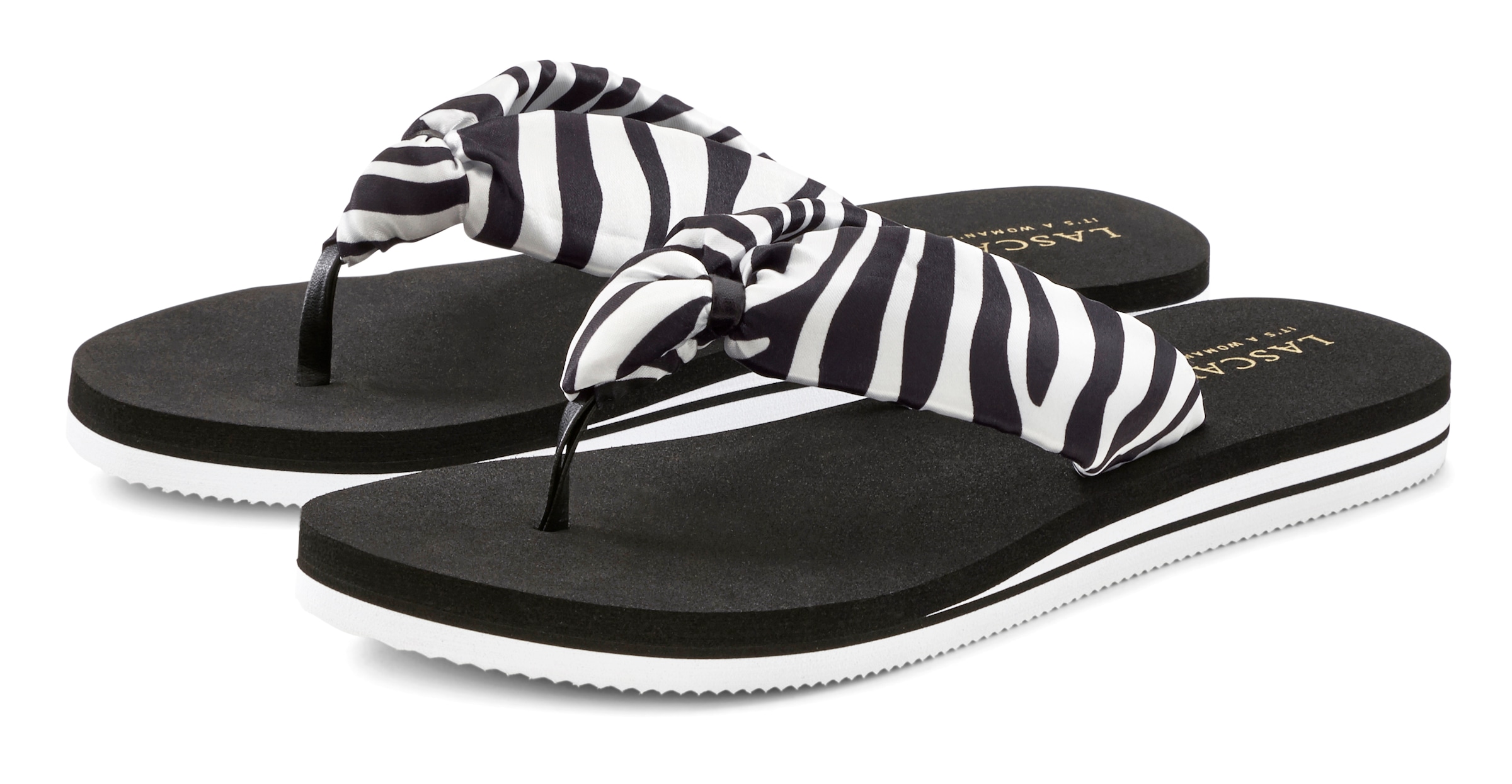 LASCANA Badezehentrenner "Sandale, Badeschuh, Pantolette, Badelatsche, Flip Flop, Sommerschuh," Zehentrenner ultraleicht mit softem Band VEGAN