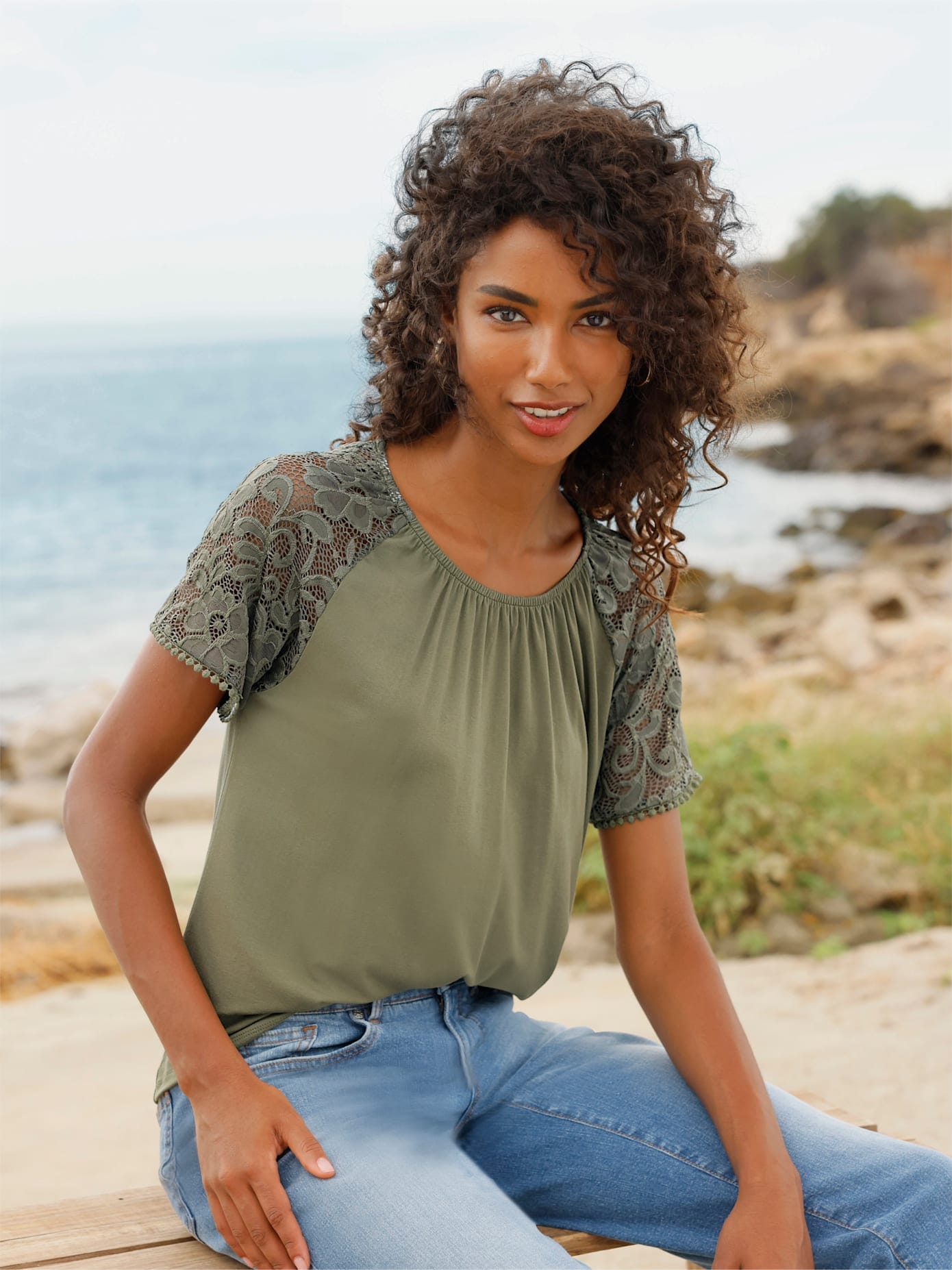 heine Spitzenshirt "T-Shirt" 1 tlg. günstig online kaufen