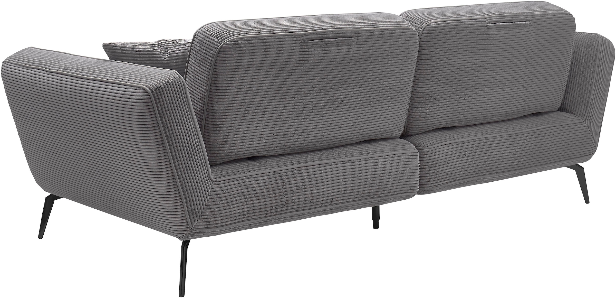 set one by Musterring Big-Sofa »SO 4500 Mega-Sofa, mega bequem, hochwertig verarbeitet«, Füße schwarz matt, wahlweise mit Kopfstütze, Breite 260cm, in Cord