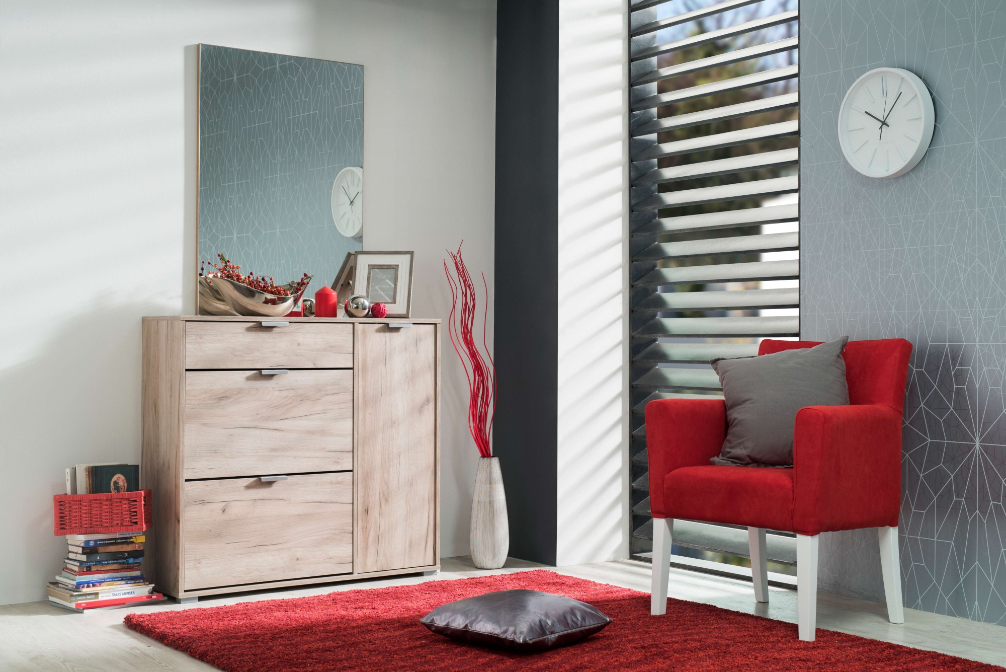 INOSIGN Schuhschrank »Arco 2, Schuhkommode, Schuhregal, Breite 102 cm«, 2 Klappen mit Doppelschuhtrommeln, mit Schublade, in modernen Farben