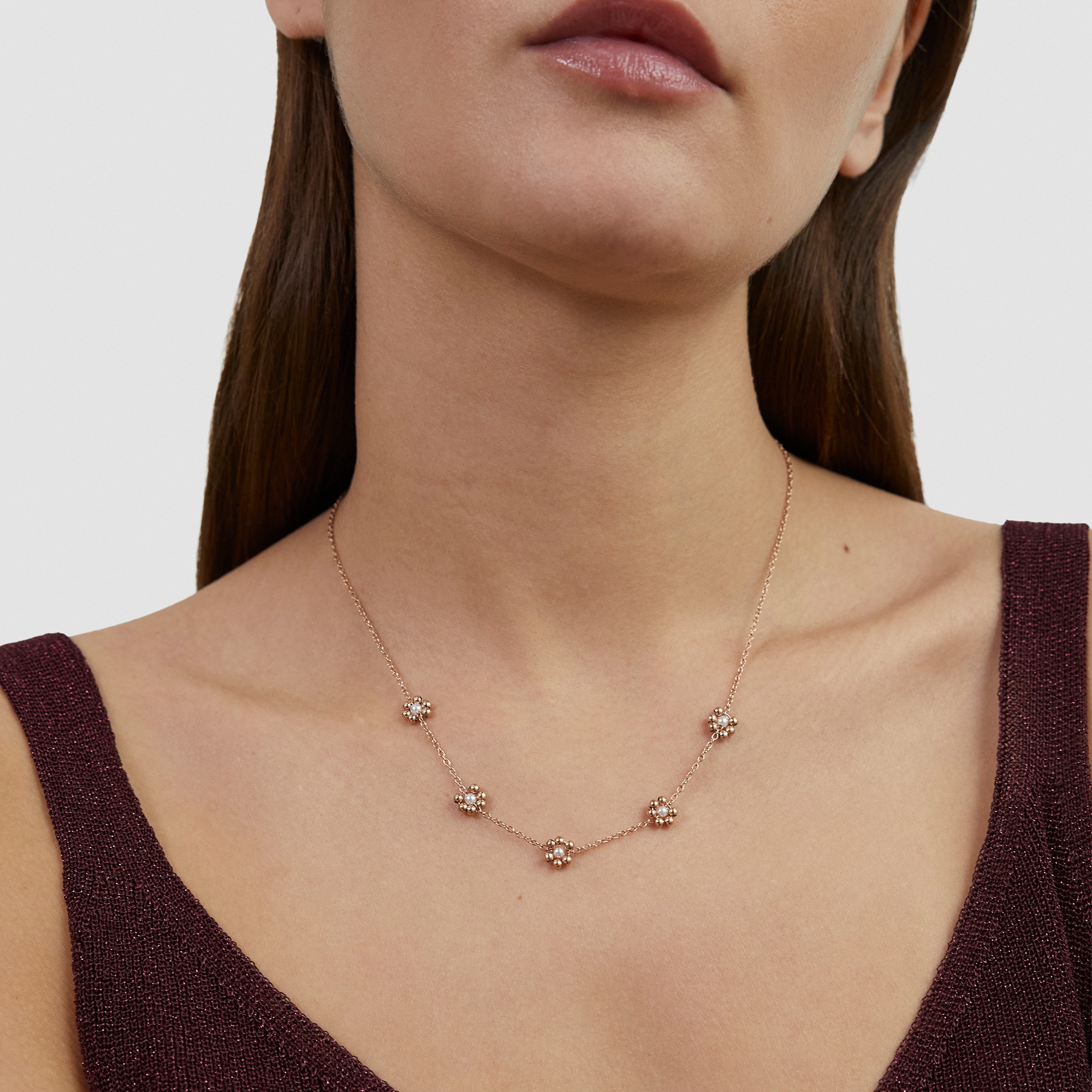 s.Oliver Kette mit Anhänger »Flower, Blüten-Design« mit Perle (imitiert)