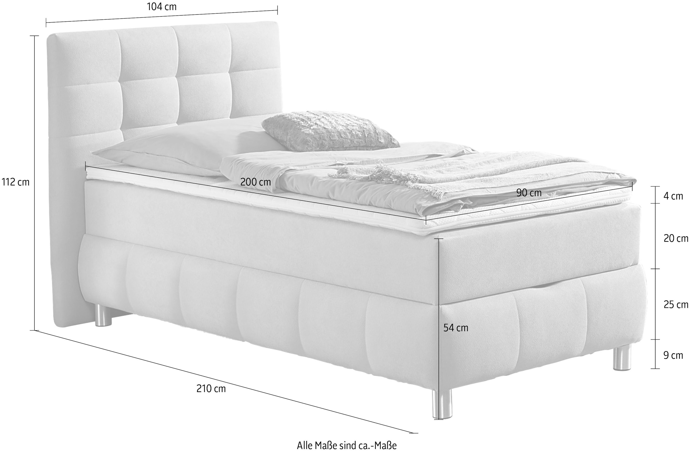 Home affaire Boxbett »Marvao« Boxbett mit Bettkasten, inkl. Topper