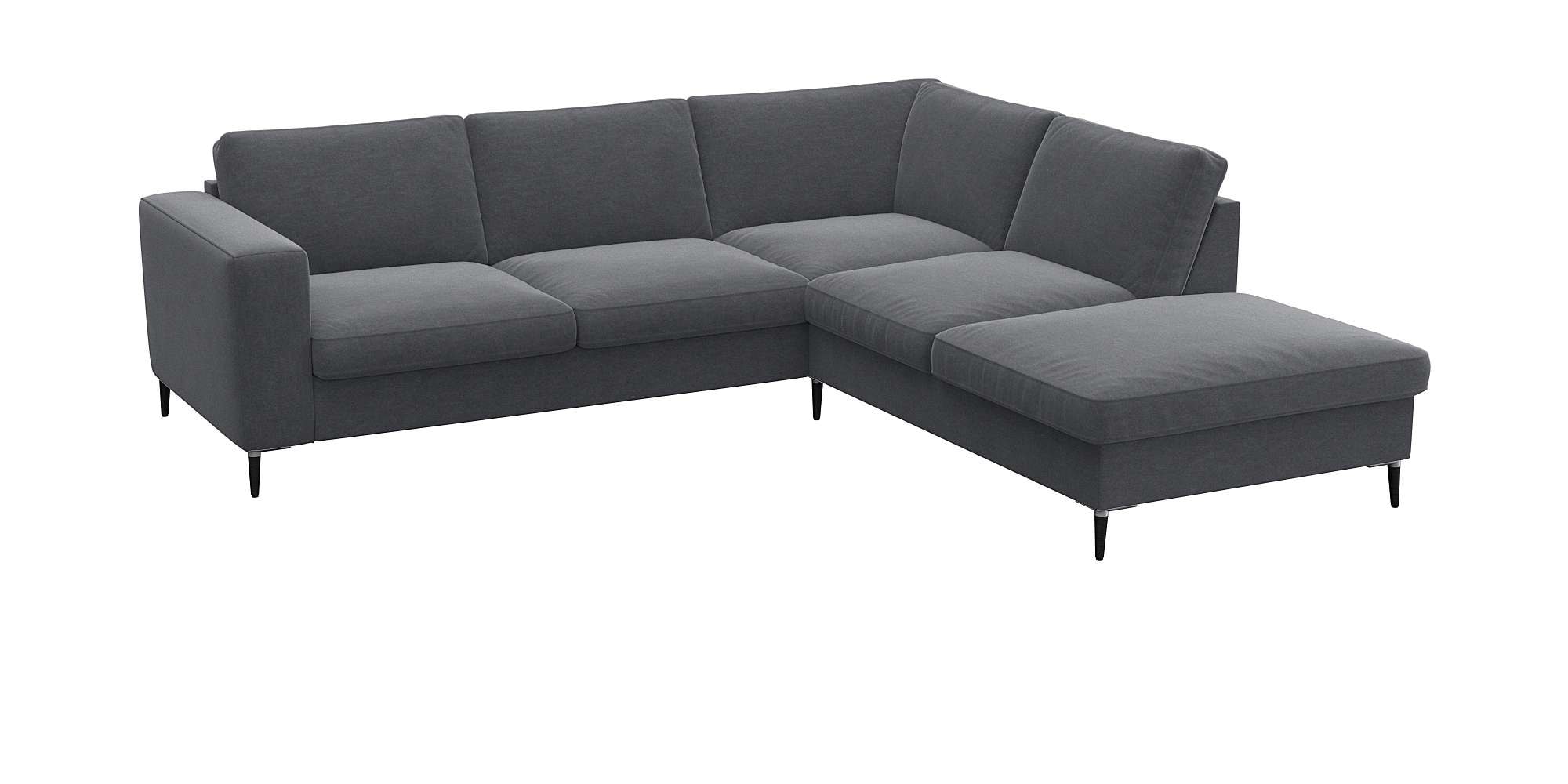 FLEXLUX Ecksofa »Fiore, bequem und komfortabel, zeitlos, OTTOs Choice, L-Form«, breite Armlehnen, Füße Alu/schwarz, B/T 241/225 cm, Kaltschaum im Sitz