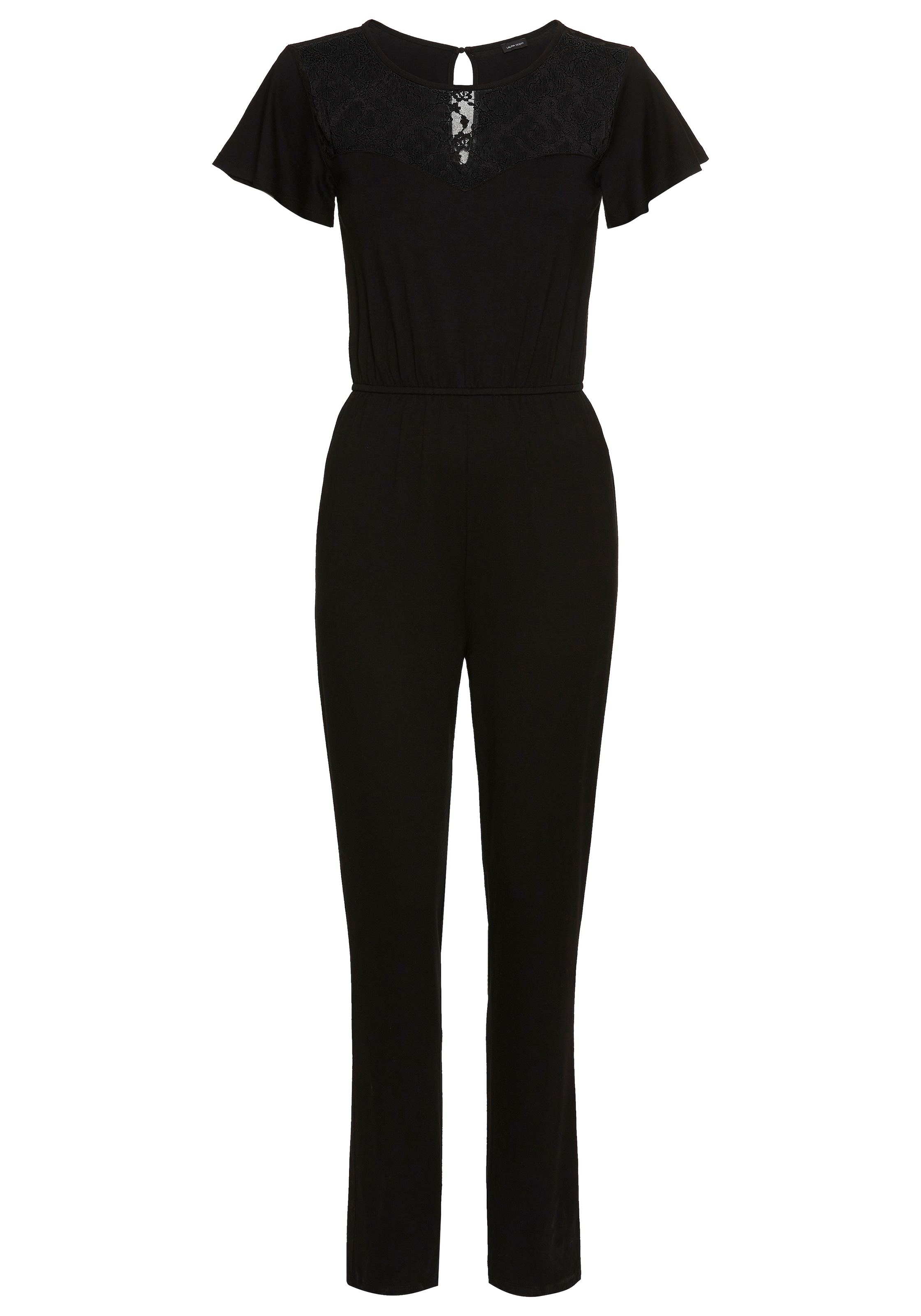Laura Scott Jumpsuit, mit Spitzeneinsatz & bequemen Gummizugbund - NEUE KOLLEKTION