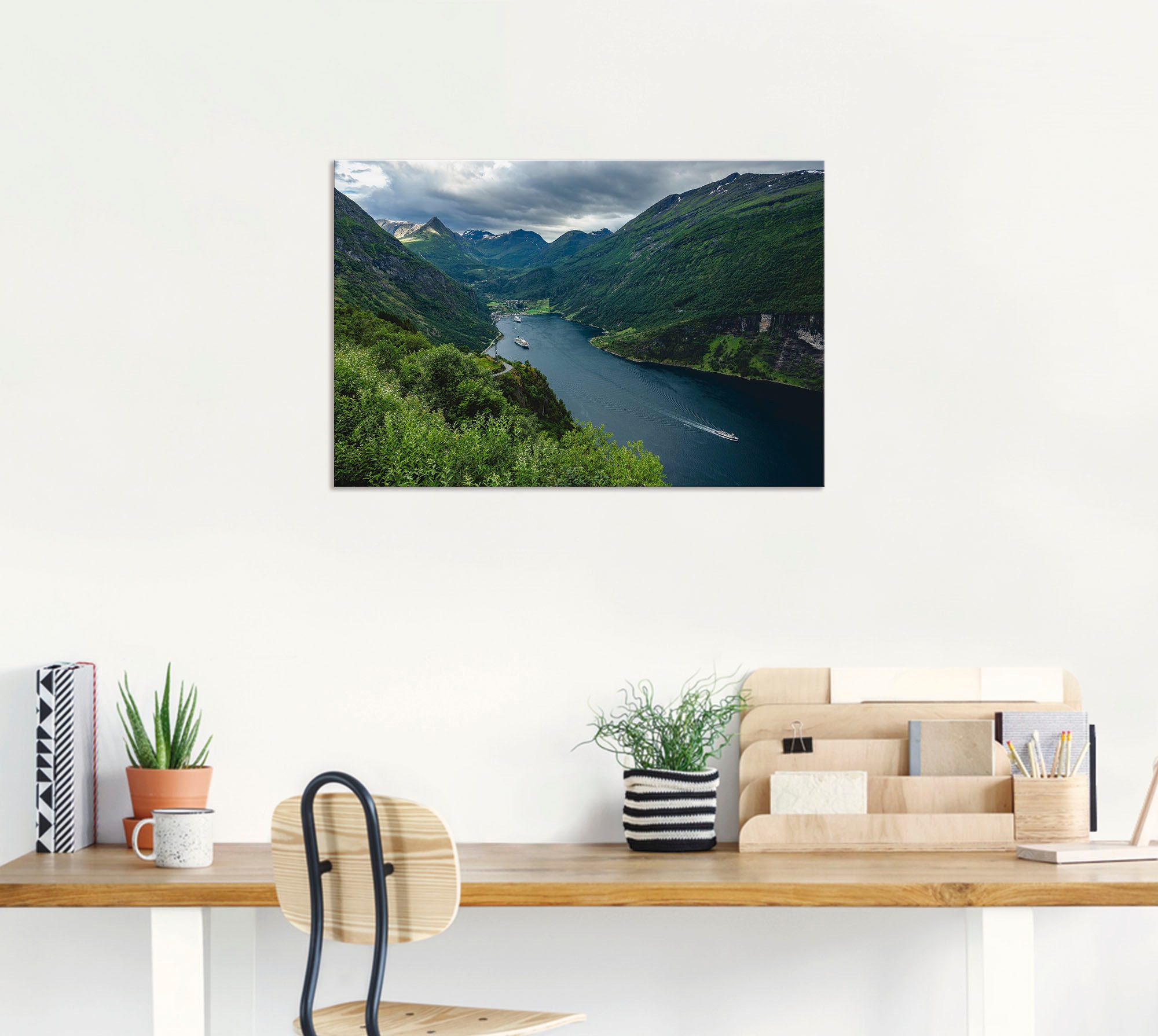 Artland Wandbild »Blick auf den Geirangerfjord Norwegen«, Küste, (1 St.), als Alubild, Outdoorbild, Leinwandbild, Poster in verschied. Größen