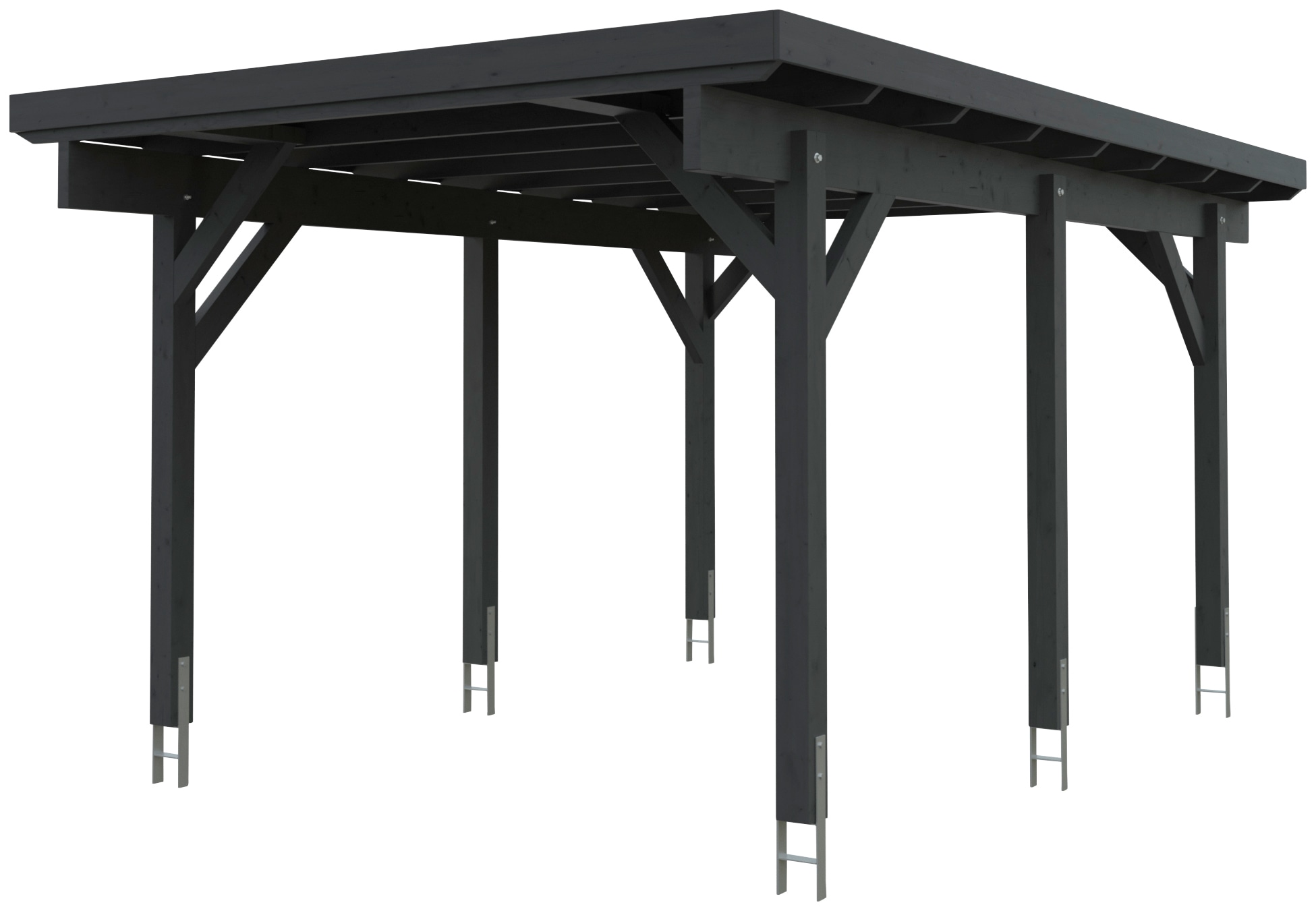 Kiehn-Holz Einzelcarport "KH 300 / KH 301" Leimholz 275 cm anthrazit Stahl-Dach, versch. Farben