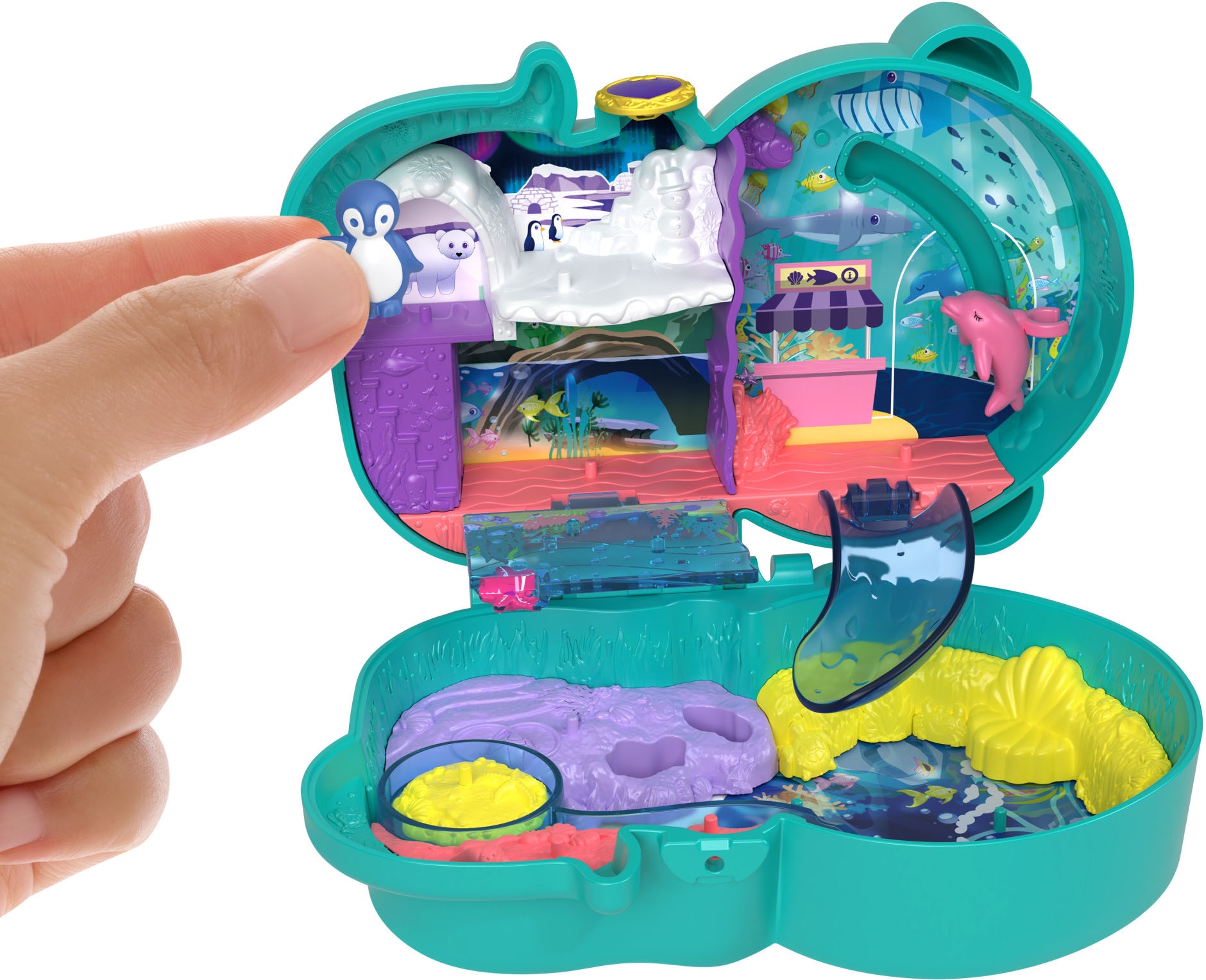 Polly Pocket Spielwelt »Aquarium Schatulle«, mit 2 Figuren und Zubehör