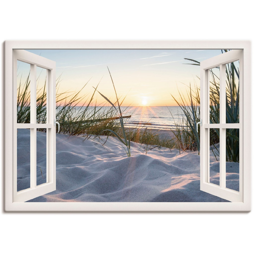 Artland Wandbild »Ostseestrand durchs Fenster«, Meer Bilder, (1 St.)