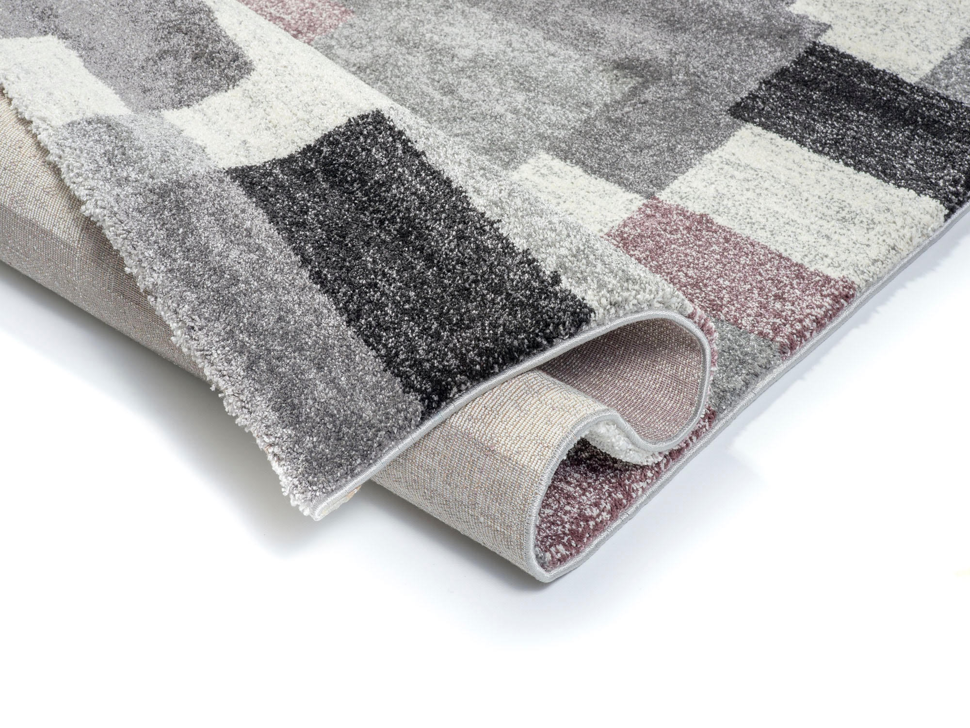 Teppich OCI DIE TEPPICHMARKE "STEADY ALLOVER", lila (flieder, grau), B:65cm H:20mm L:130cm, Polypropylen (PP), Teppiche, Teppich, Frisé Kurzdlor, Mosaik, robust, Wohnzimmer 2