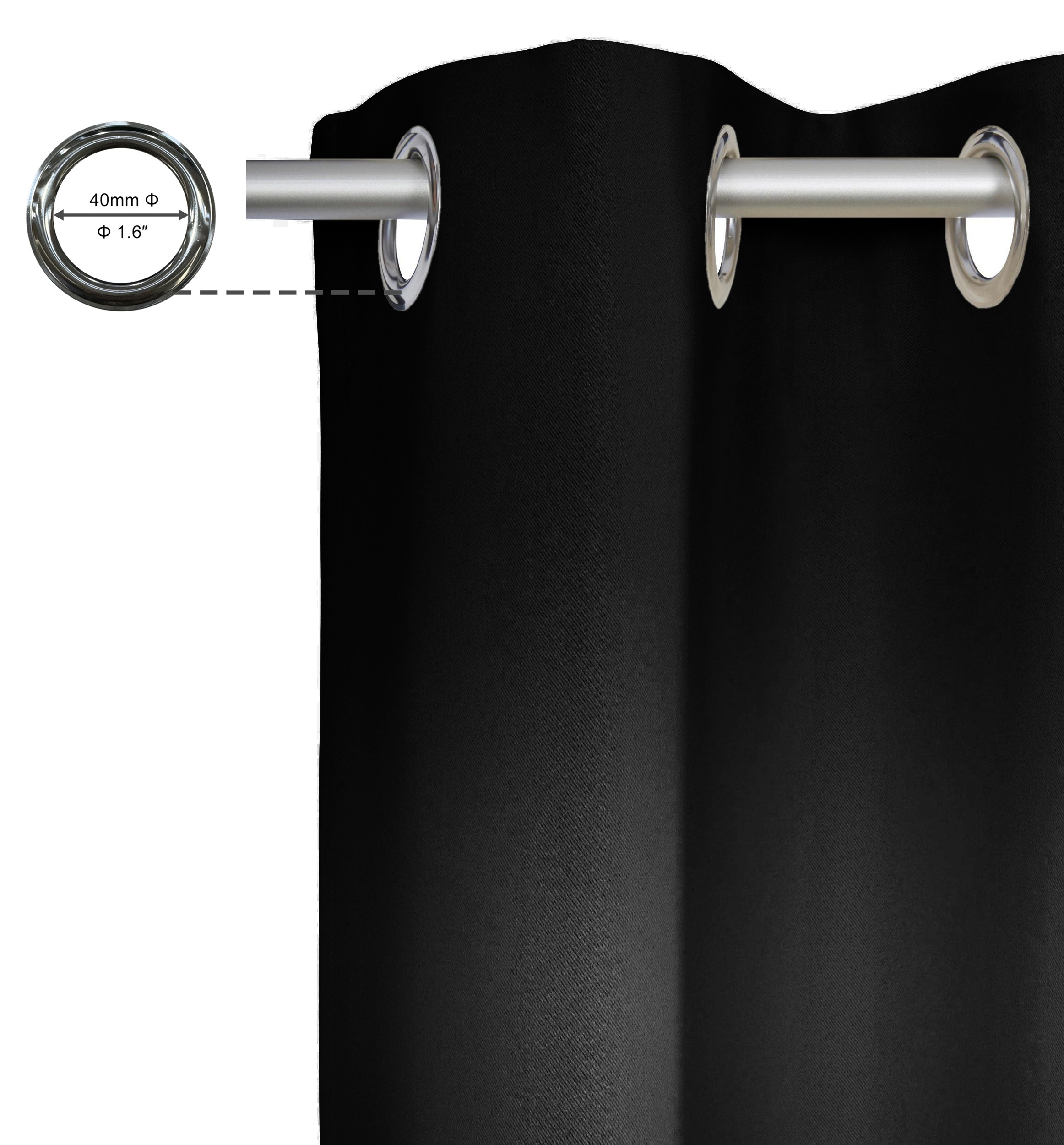 Thumbnail - my home Gardine "SOLA" Ösen 1 Stk. tlg. Schal einfarbig, Verdunkelung, 1er oder 2er Set Gardinen