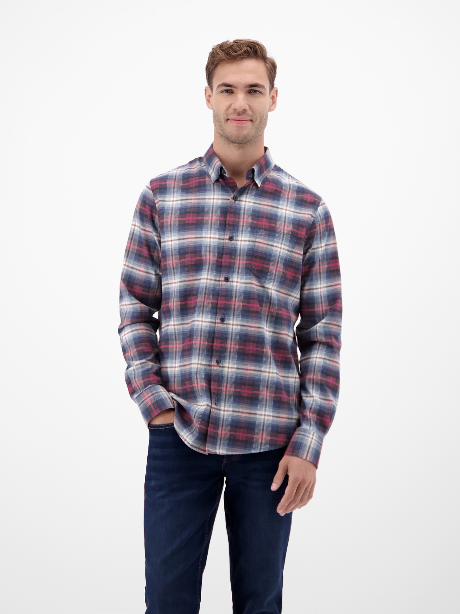 LERROS Flanellhemd "LERROS Herren Flanellhemd - Klassisch. Cool. Kombinierb günstig online kaufen