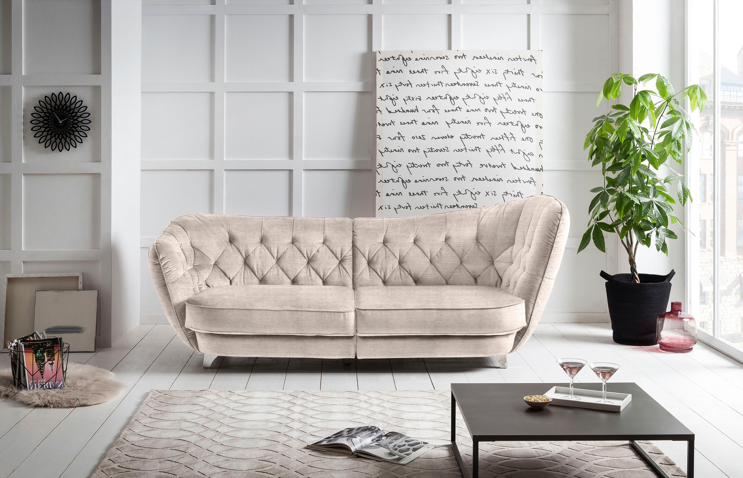Leonique Big-Sofa "Retro", stylischer Hochlehner günstig online kaufen