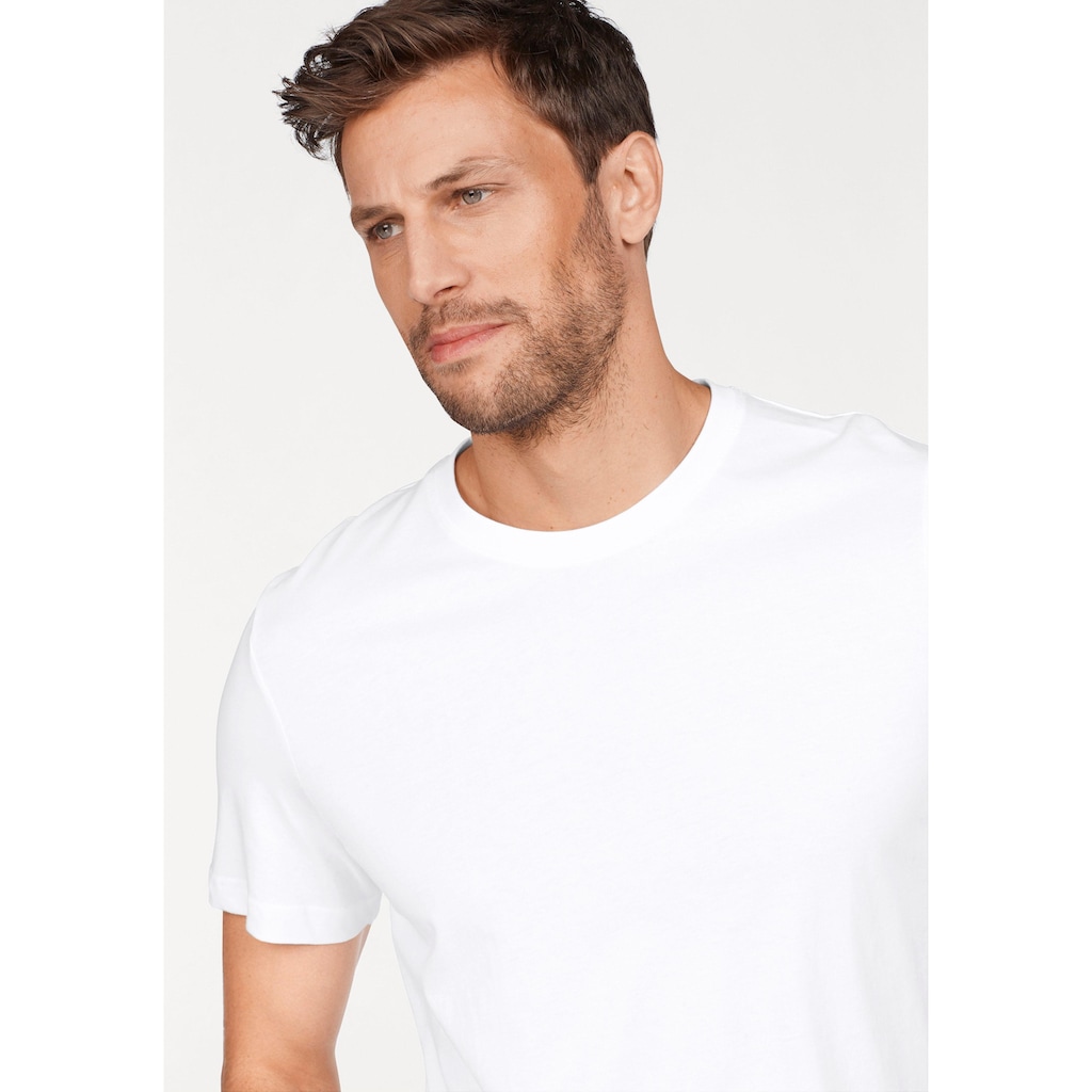 Herrenmode Shirts TOM TAILOR T-Shirt, (Packung, 2er-Pack), perfektes Basic weiß + weiß