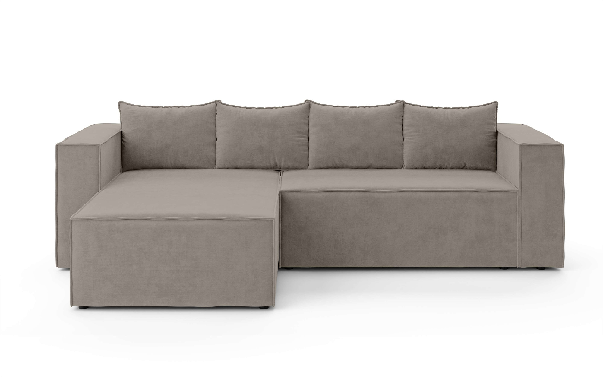 INOSIGN Ecksofa »LINCOLNVILLE mit Bettfunktion und Bettkasten, Maße B/H/T 244/76/150 cm«, L-Form mit Wellenunterfederung, Recamiere beidseitig montierbar