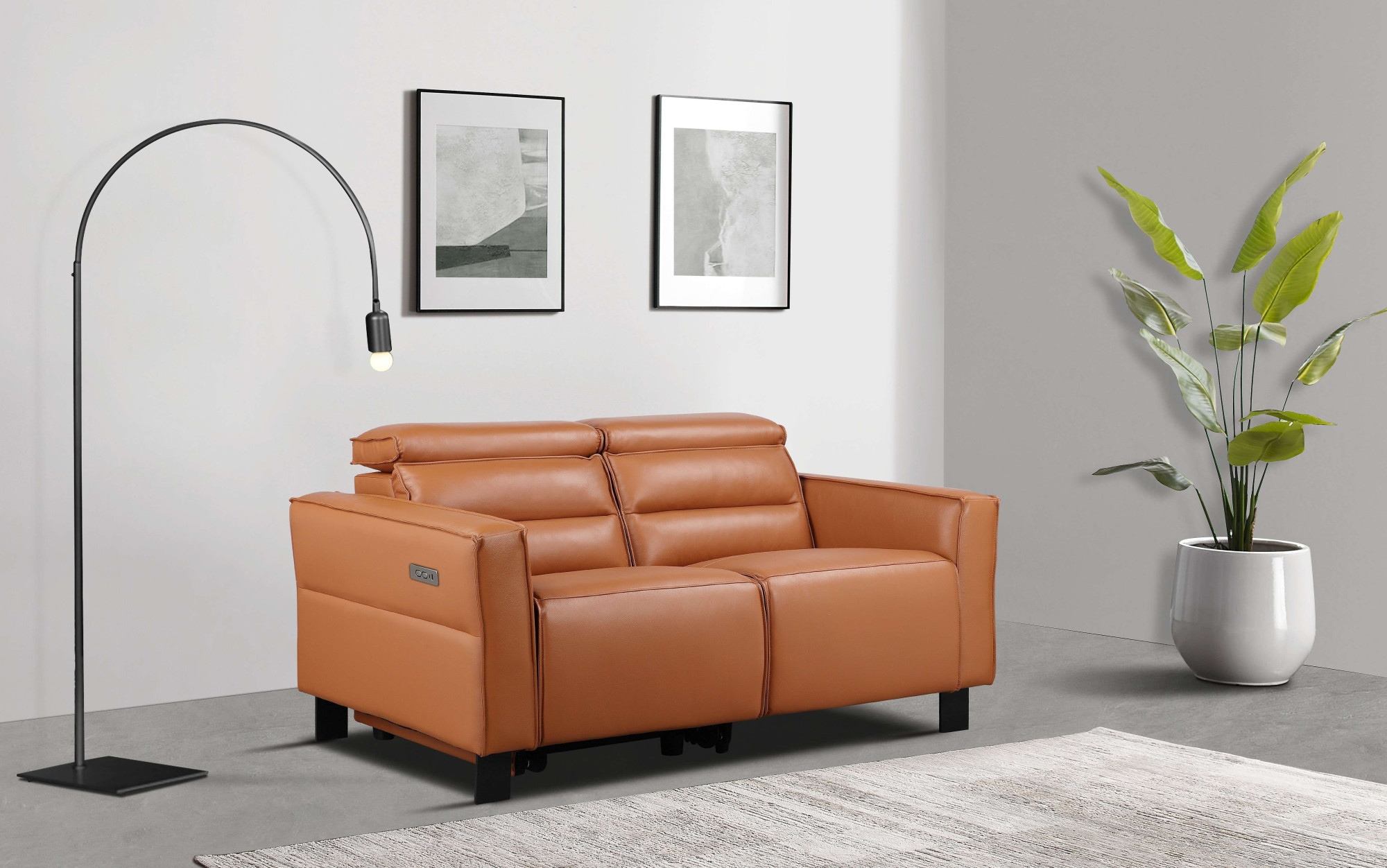 Places of Style 2-Sitzer »Carpari, 162 cm, mit manueller od. elektrischer Relaxfunktion«, (USB A/C), sowie Kopfteilverstellung