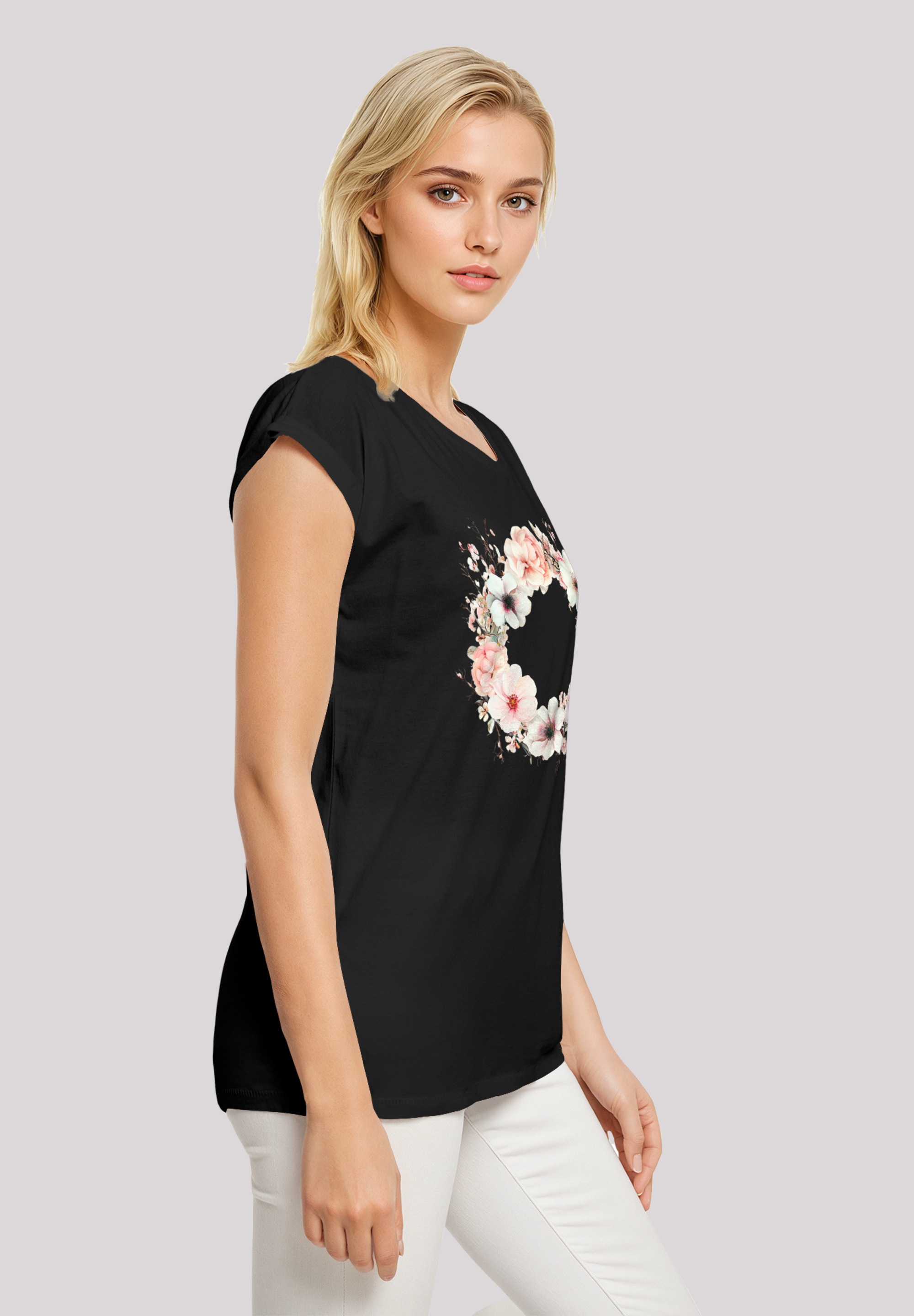 F4NT4STIC T-Shirt »Rosa Blumenkranz«, Premium Qualität