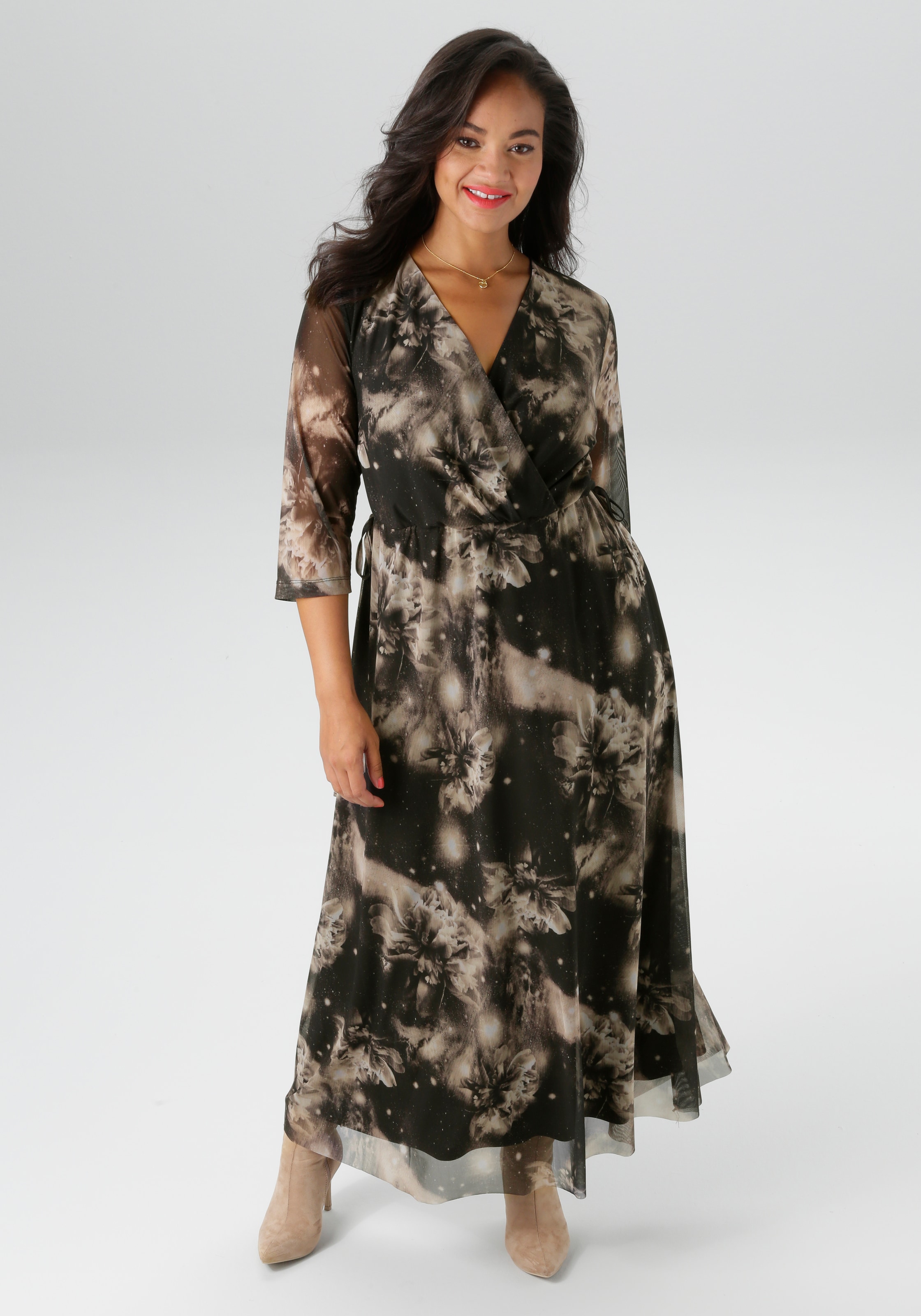 Aniston PLUS Midikleid In Mesh Qualität günstig online kaufen