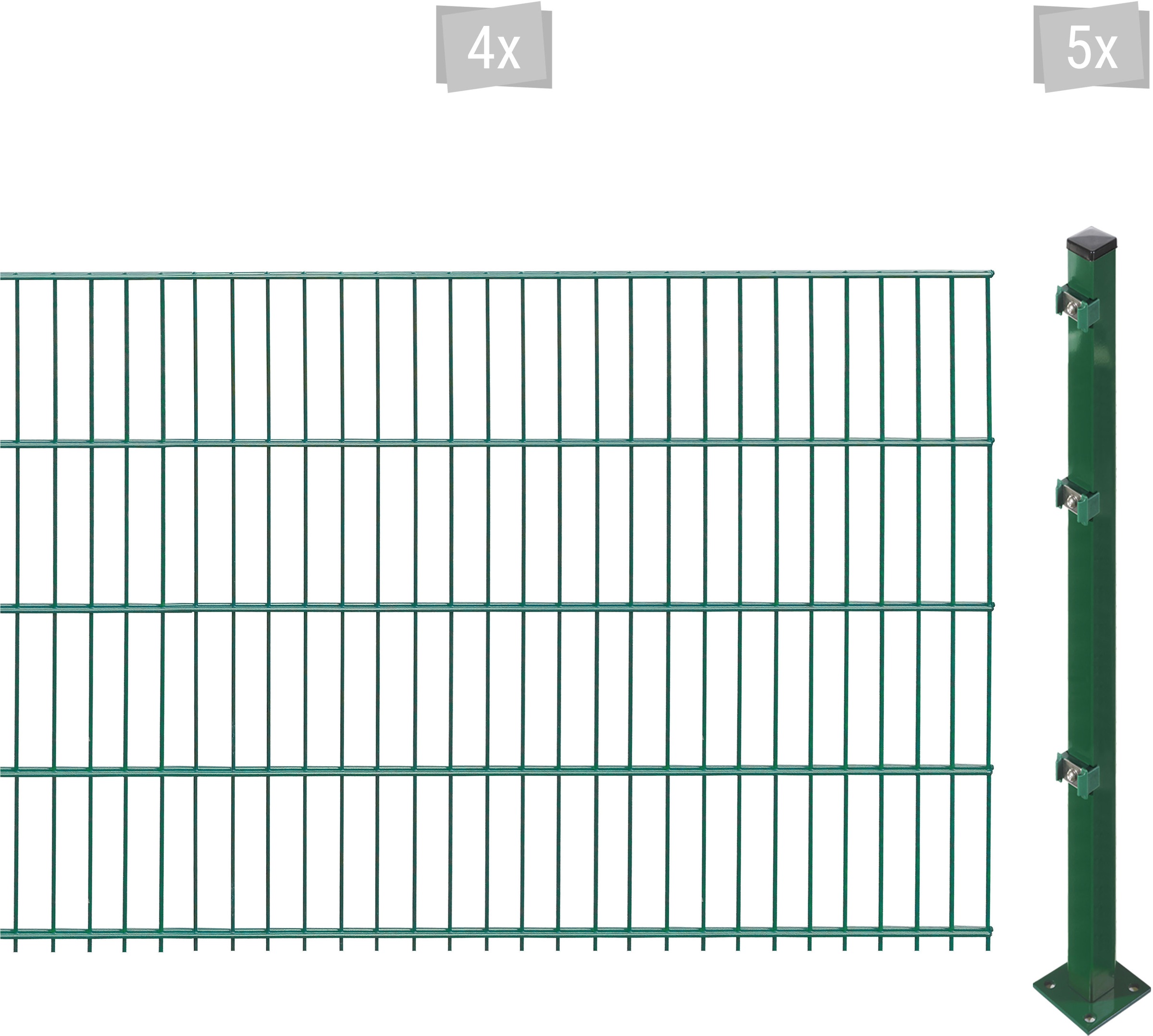 Arvotec Doppelstabmattenzaun "ESSENTIAL 83 zum Aufschrauben", Zaunhöhe 83 cm, Zaunlänge 2 - 60 m