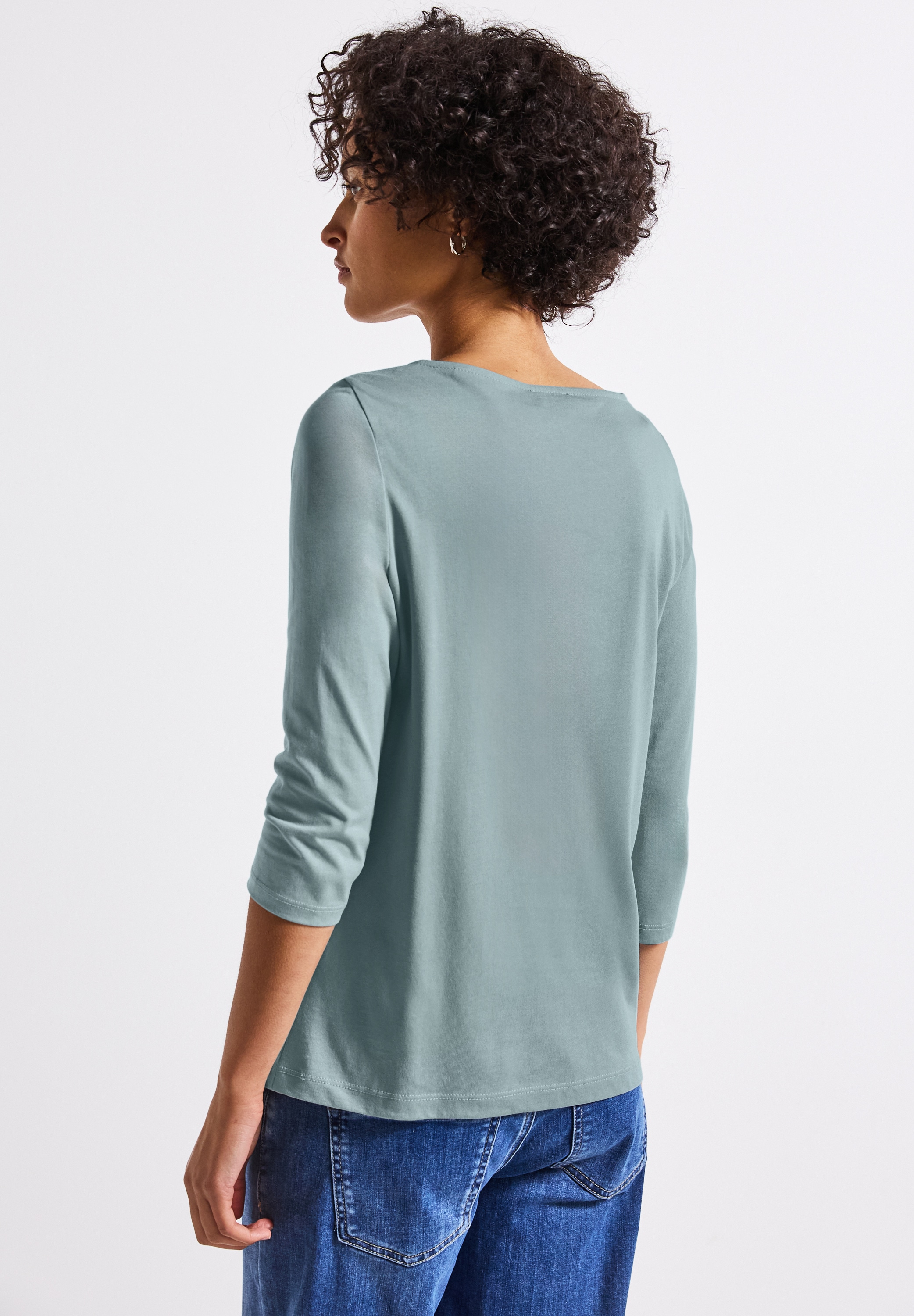 STREET ONE Langarmshirt, aus Baumwolle mit Stretchante