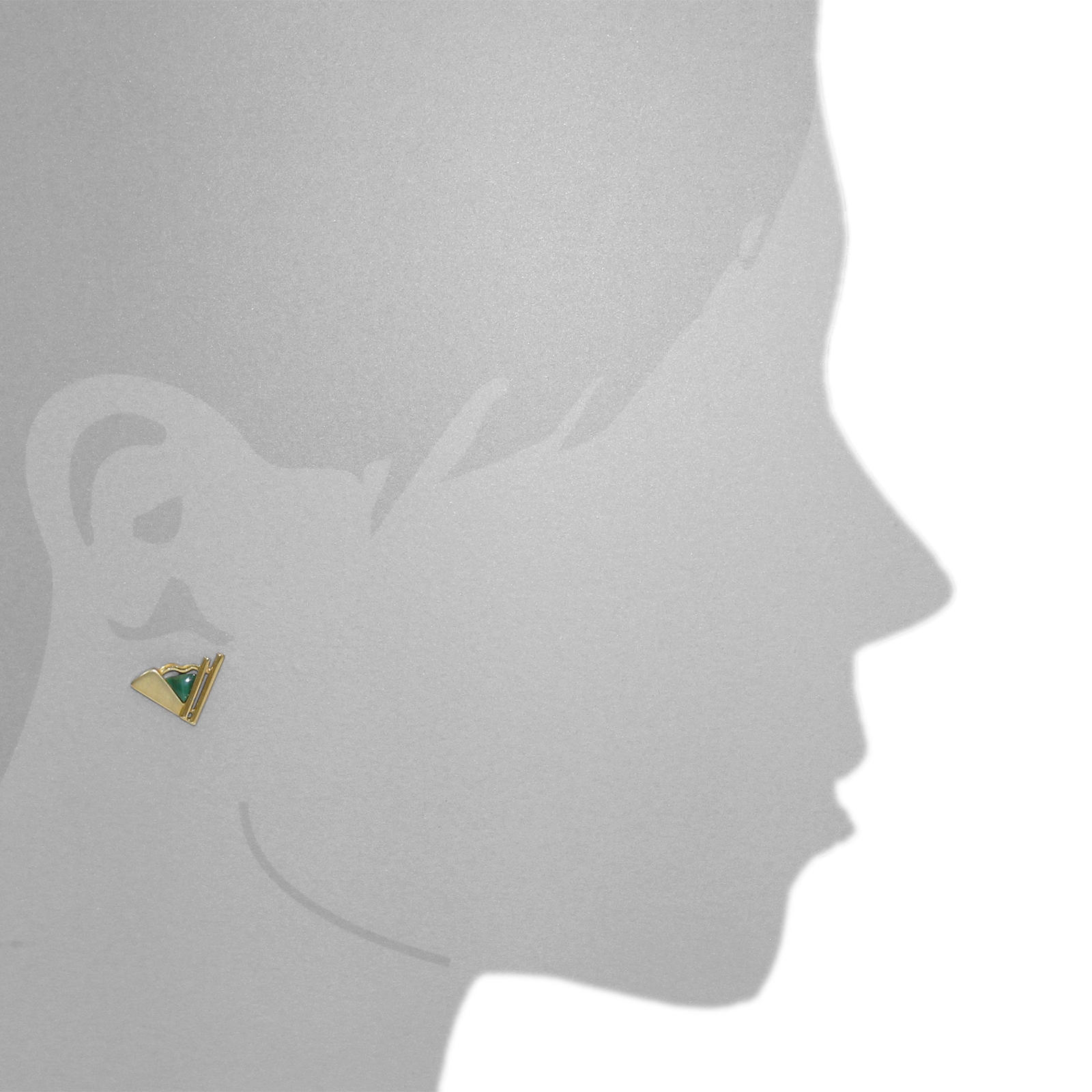 OSTSEE-SCHMUCK Paar Ohrstecker »- Caleno - Gold 333/000 - Malachit«