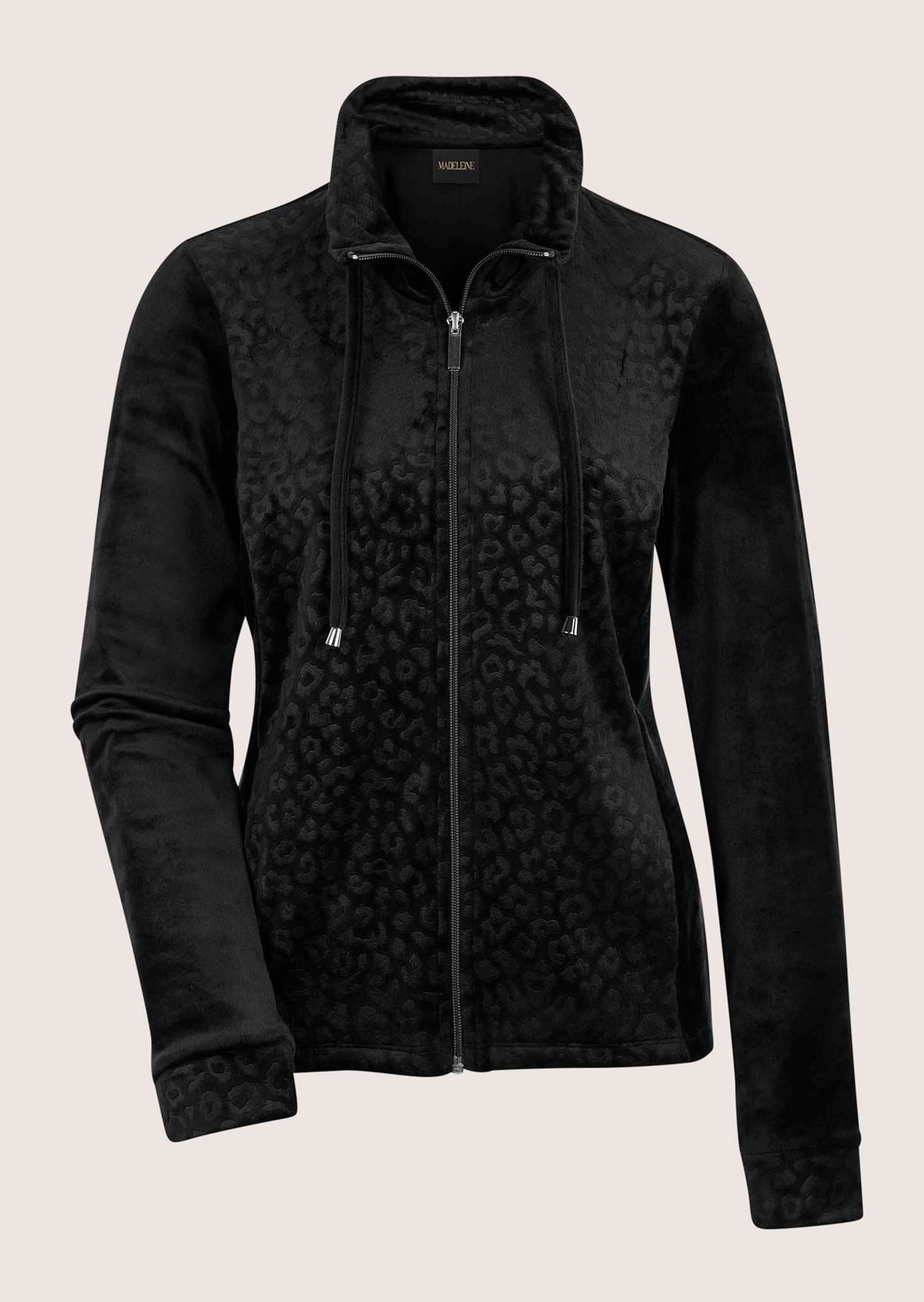 MADELEINE Damen Kurzjacke "Sweatjacke Flauschige Nickijacke mit Reißverschluss", schwarz, Modern, Gr. 38, Obermaterial: 90% Polyester PES. 10%