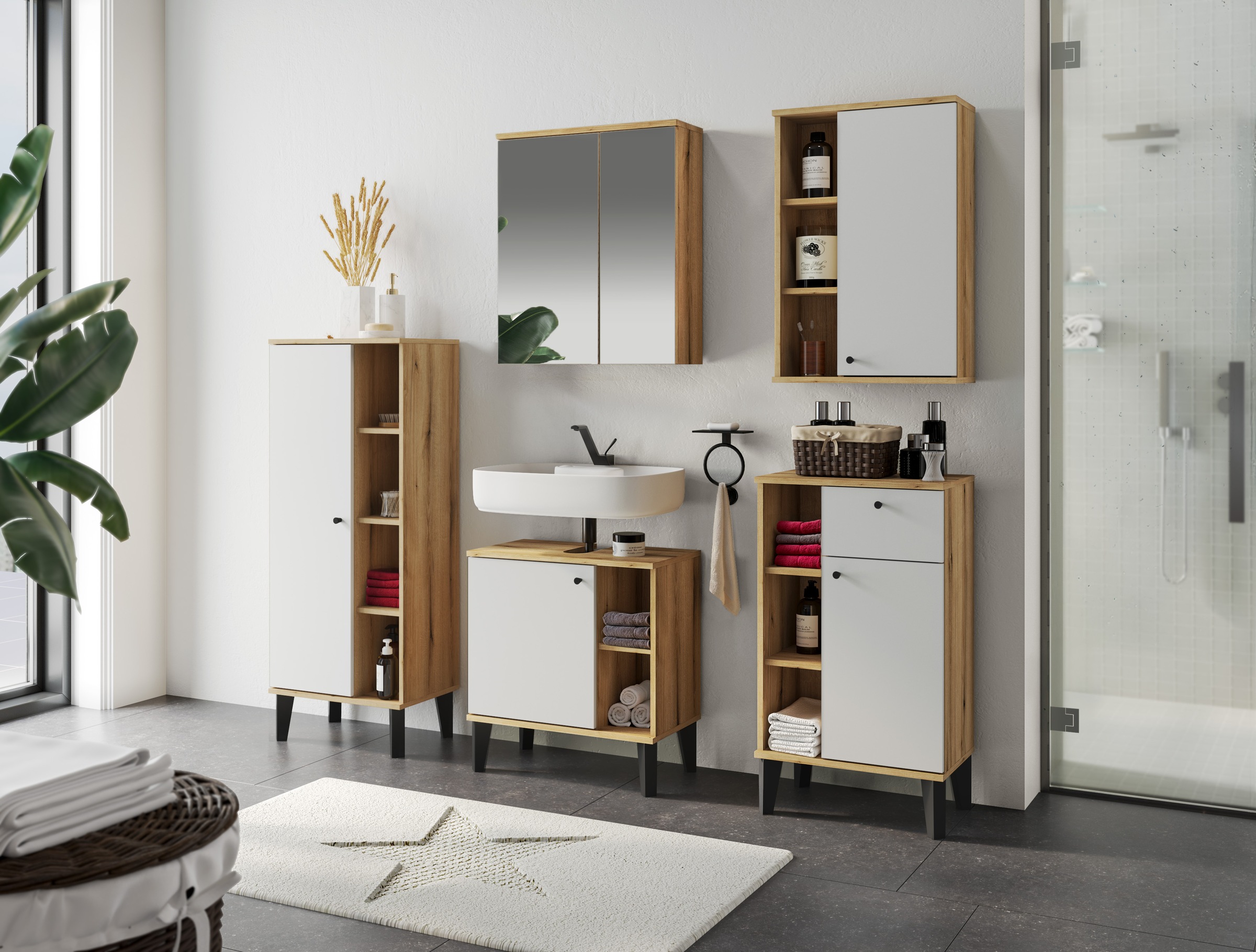 Home affaire Badspiegel "Oslo, Spiegelschrank in Eiche Evoke, Spiegel im sk günstig online kaufen