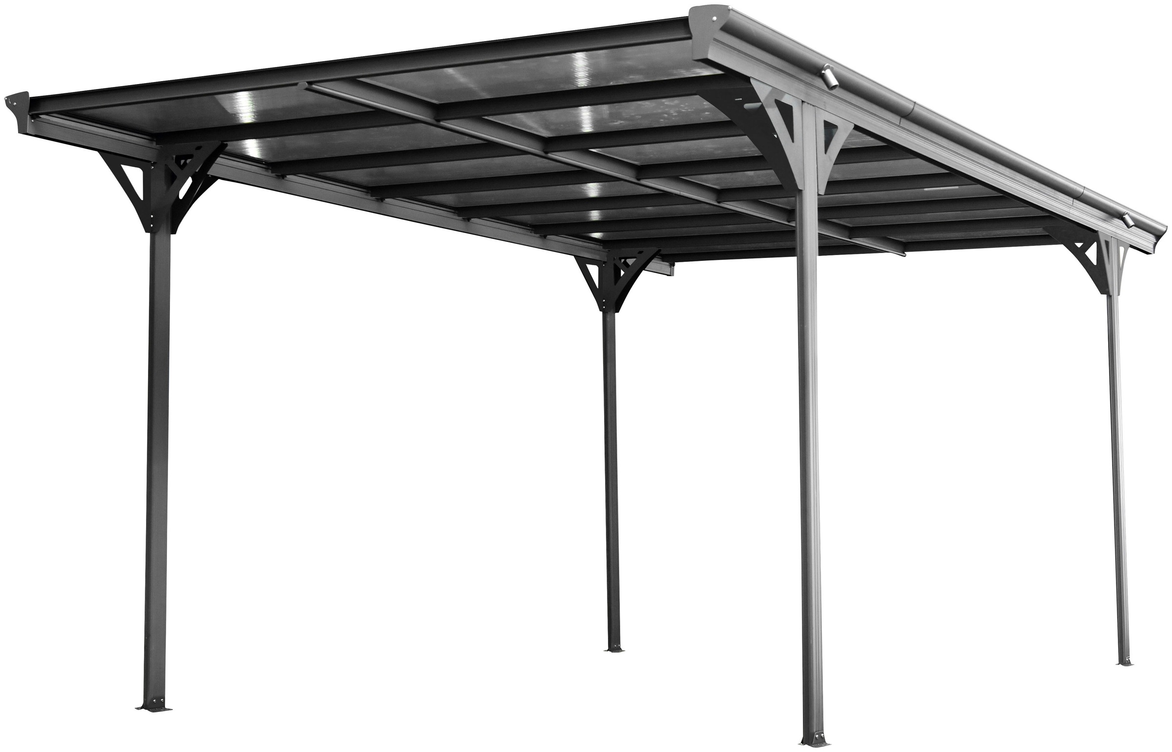 WESTMANN Einzelcarport "Flachdach", Aluminium, 280 cm, Anthrazit, aus Aluminium, anthrazit