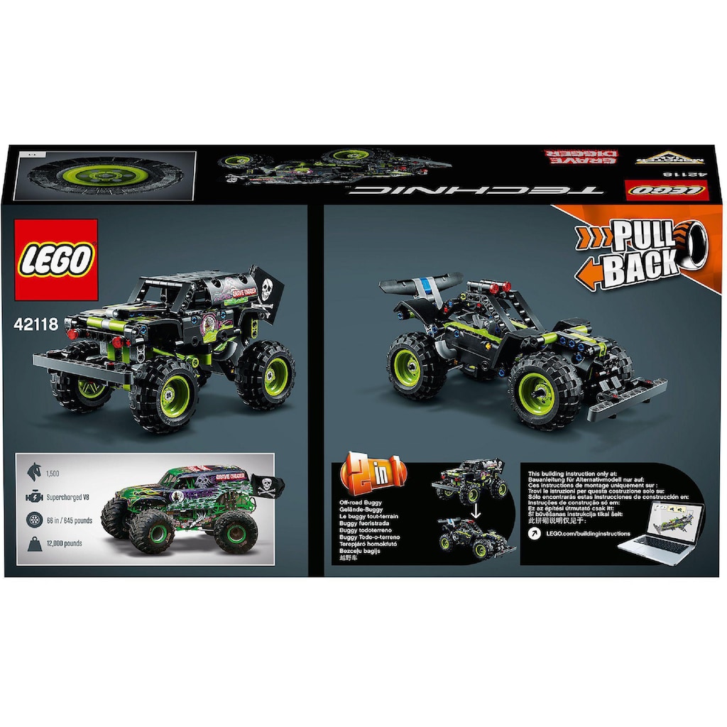 LEGO® Konstruktionsspielsteine »Monster Jam® Grave Digger® (42118), LEGO® Technic«, (212 St.)