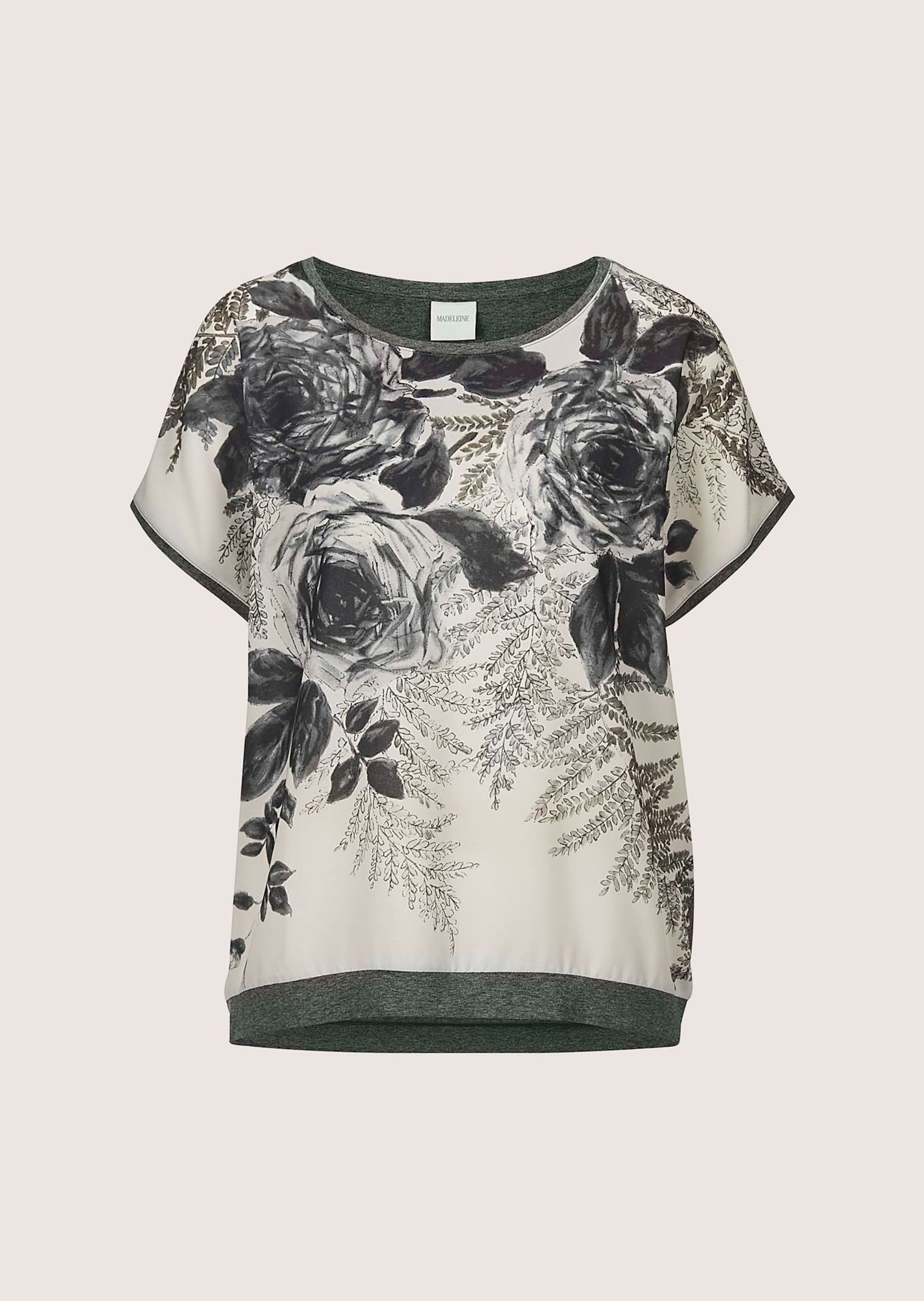 MADELEINE Langarmshirt "Druckshirt Rundhals-Shirt im Material-Mix" günstig online kaufen