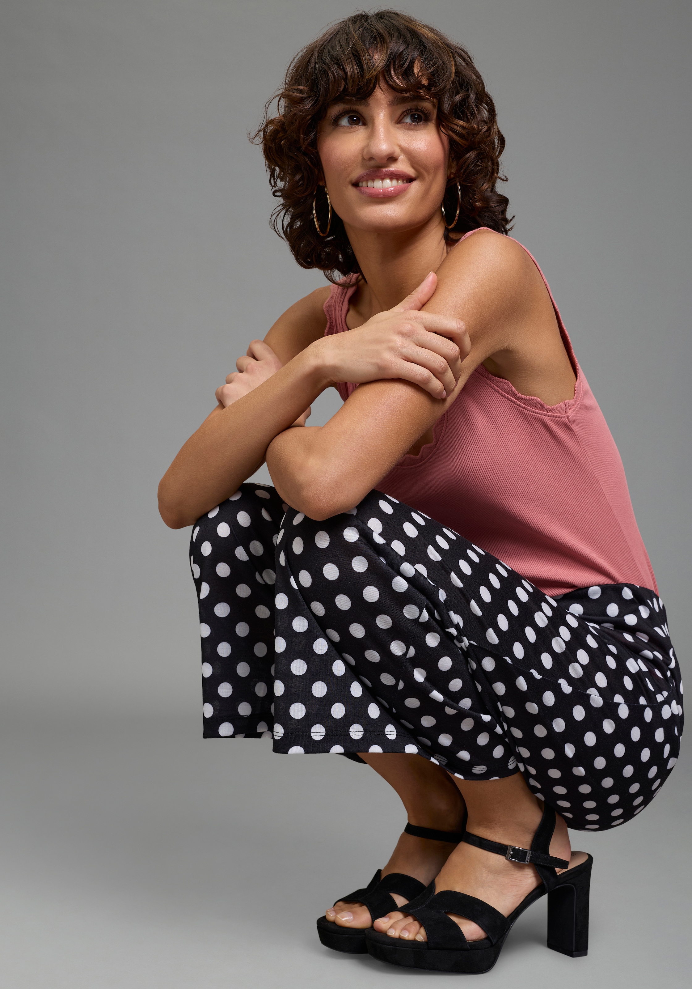 Laura Scott Jerseyhose »CULOTTE«  aus Polyester, mit gepunkteter Optik