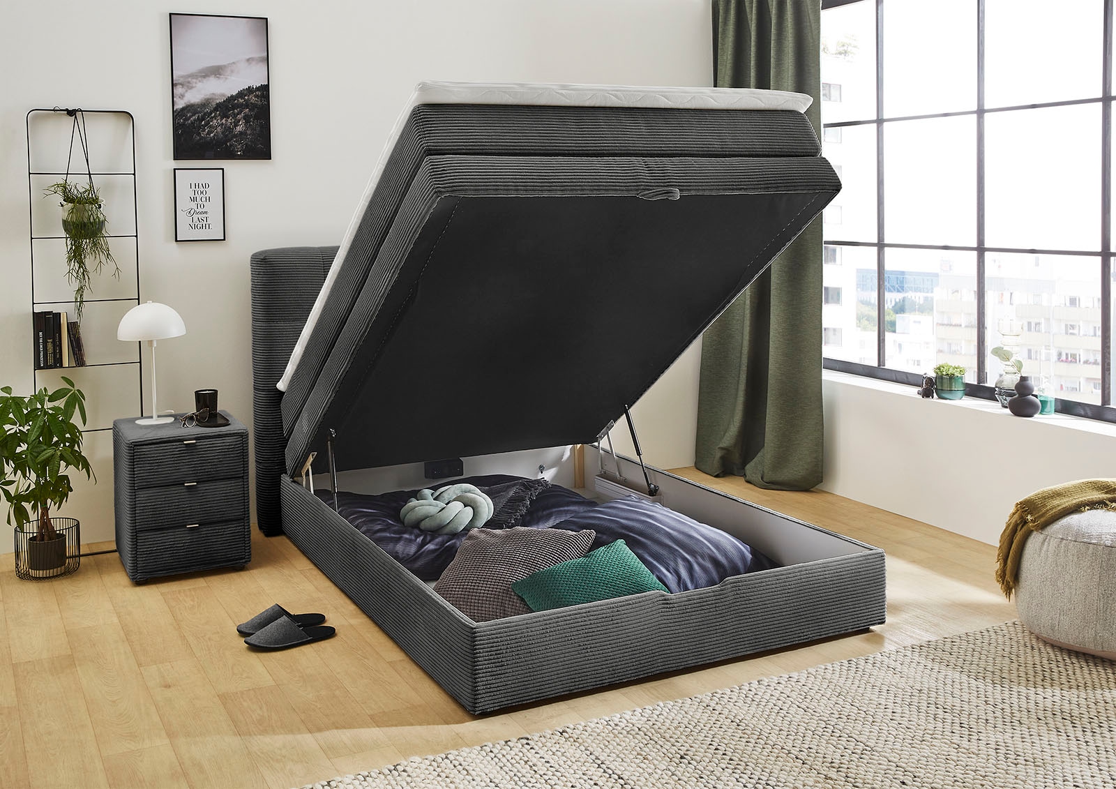 Jockenhöfer Gruppe Boxspringbett Amy, mit Bettkasten und Kaltschaum-Topper