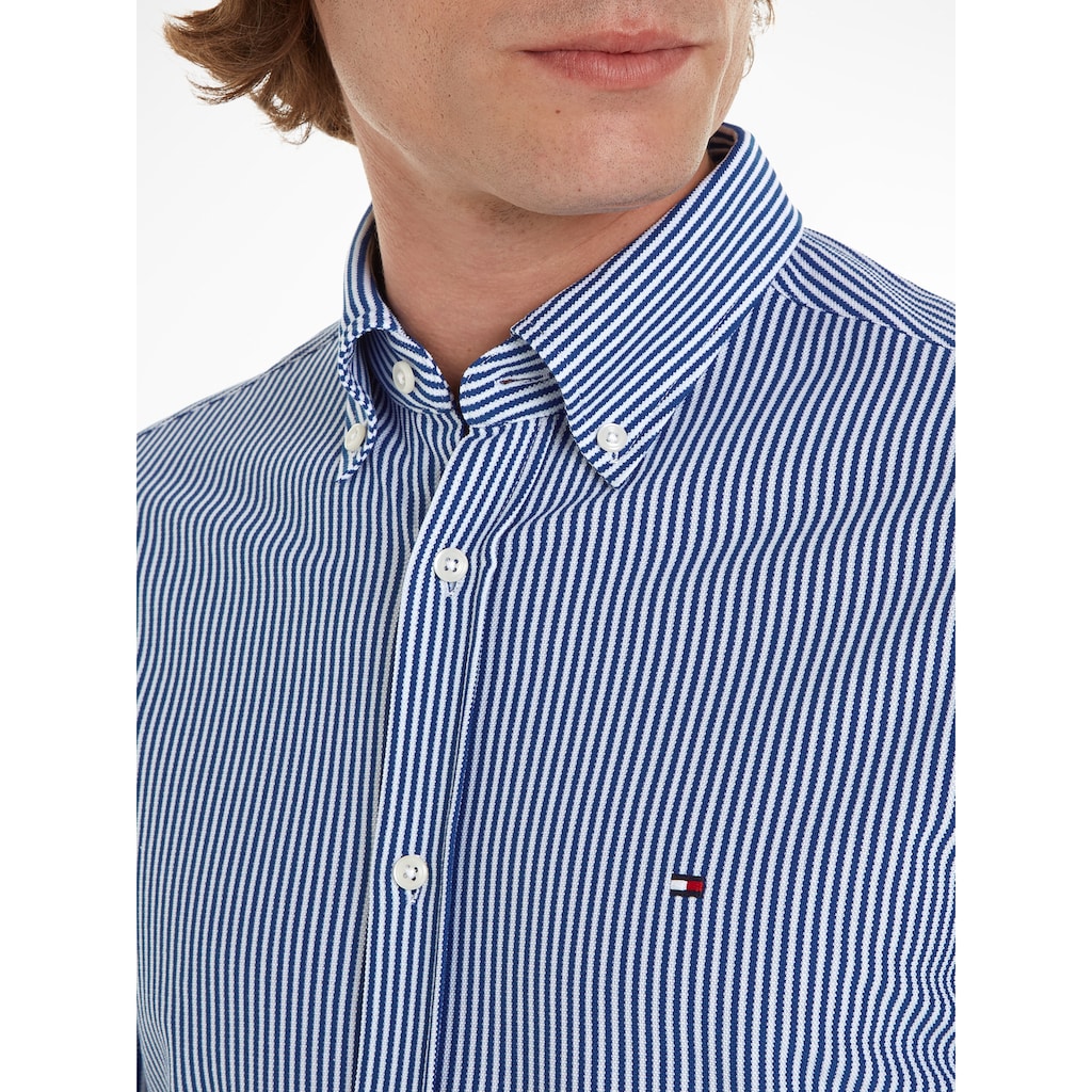 Tommy Hilfiger Langarmhemd »1985 KNIT STRIPE SF SHIRT«, ist körpernah geschnitten