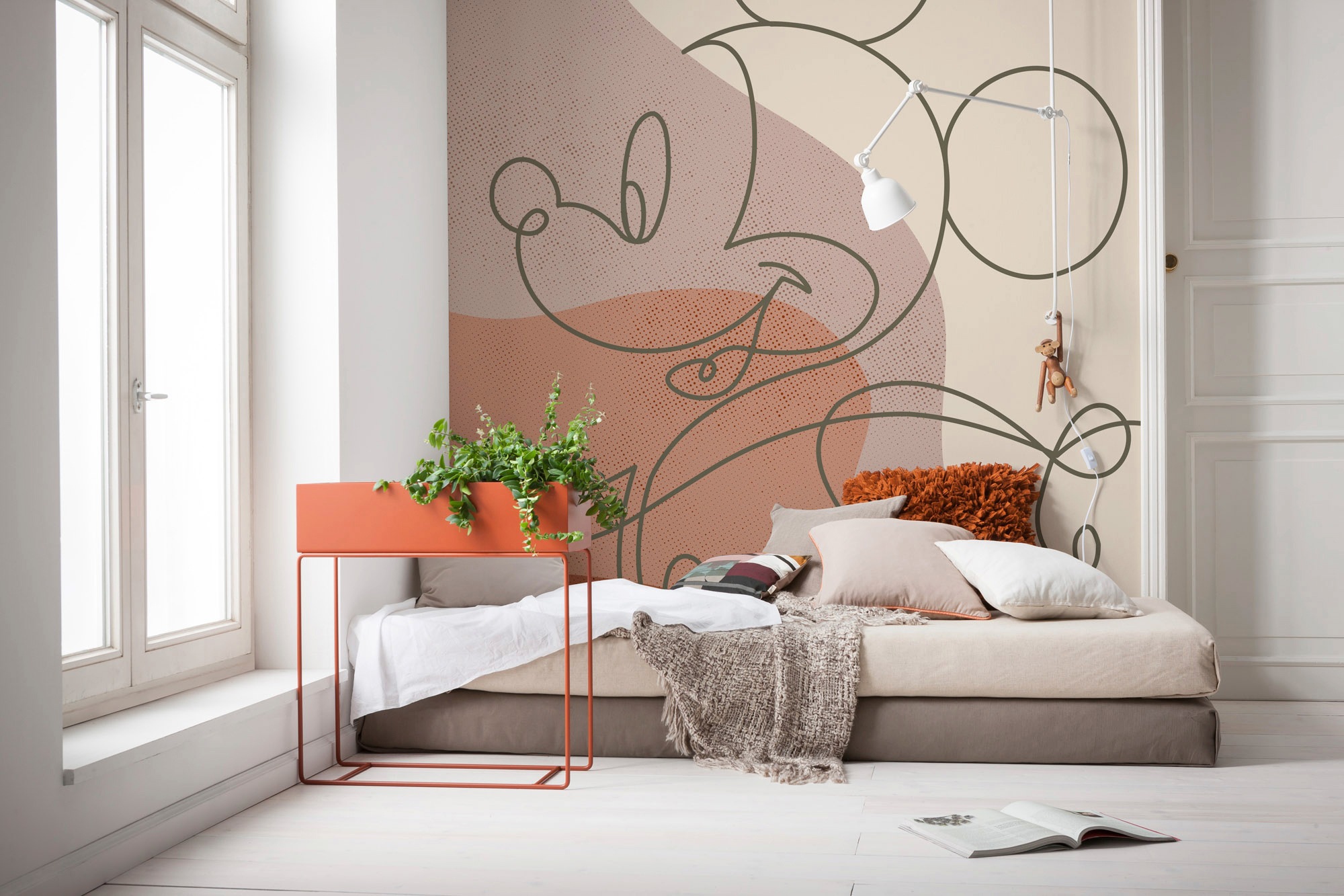 Komar Vliestapete »Digitaldruck Vlies - Mickey Line Drawing - Größe 250 x 280 cm«, bedruckt, Kinderzimmer
