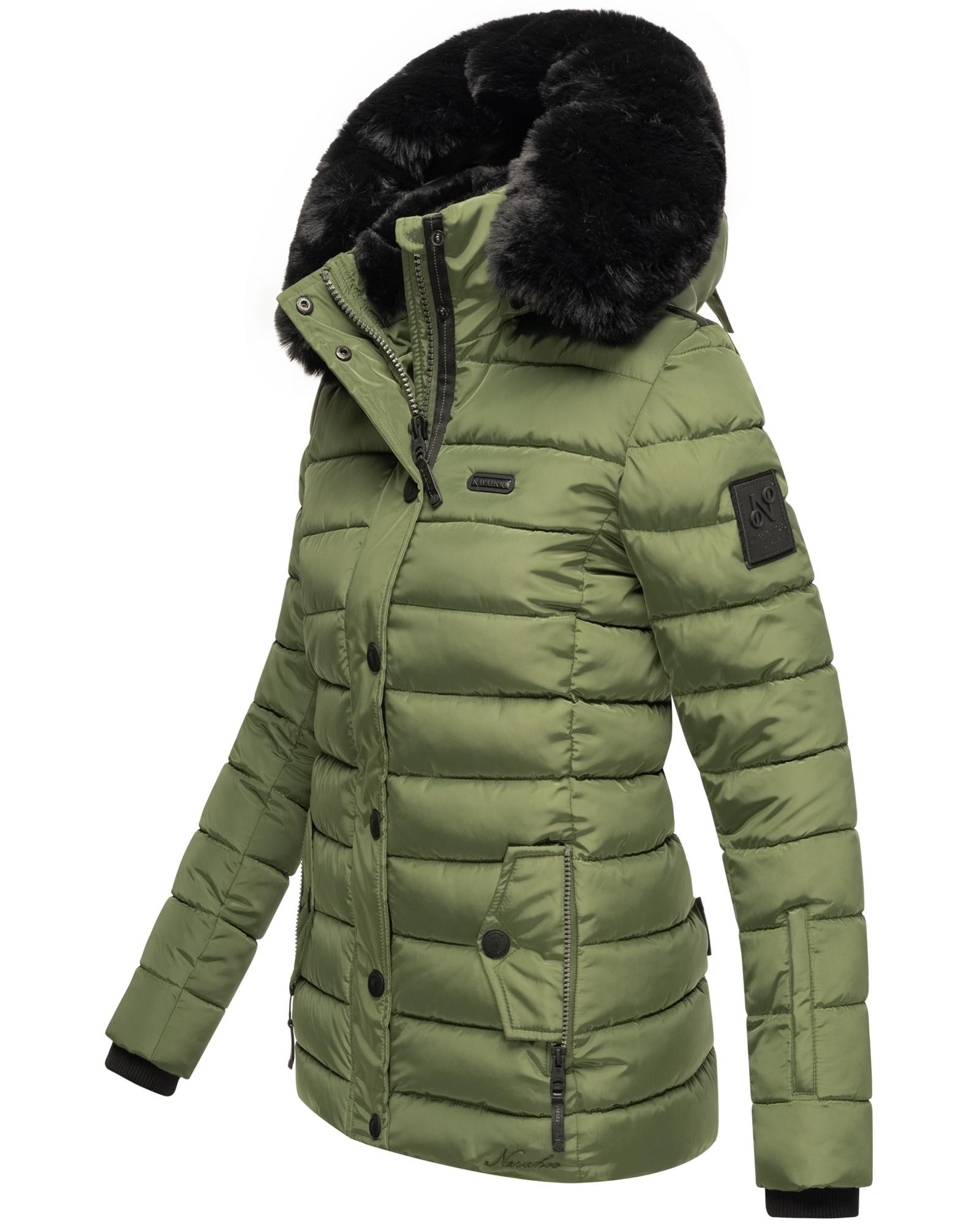 Navahoo Steppjacke »Milianaa«, mit Kapuze, Edle Winterjacke mit weicher Kunstfell-Kapuze