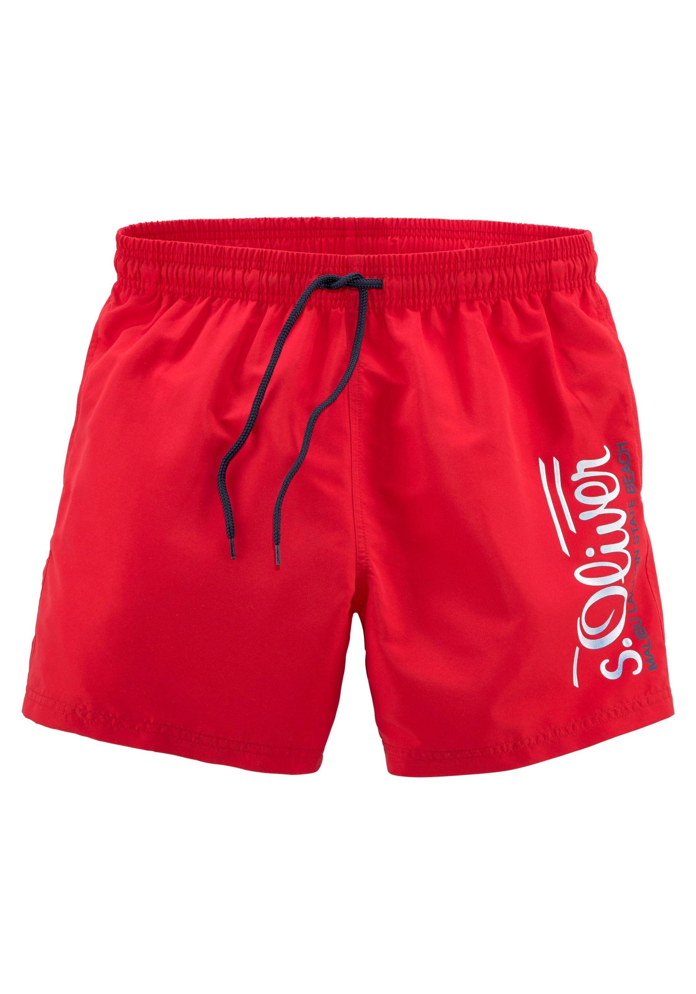 BAUR Logodruck s.Oliver und kontrastfarbenen mit Badeshorts, Details | kaufen