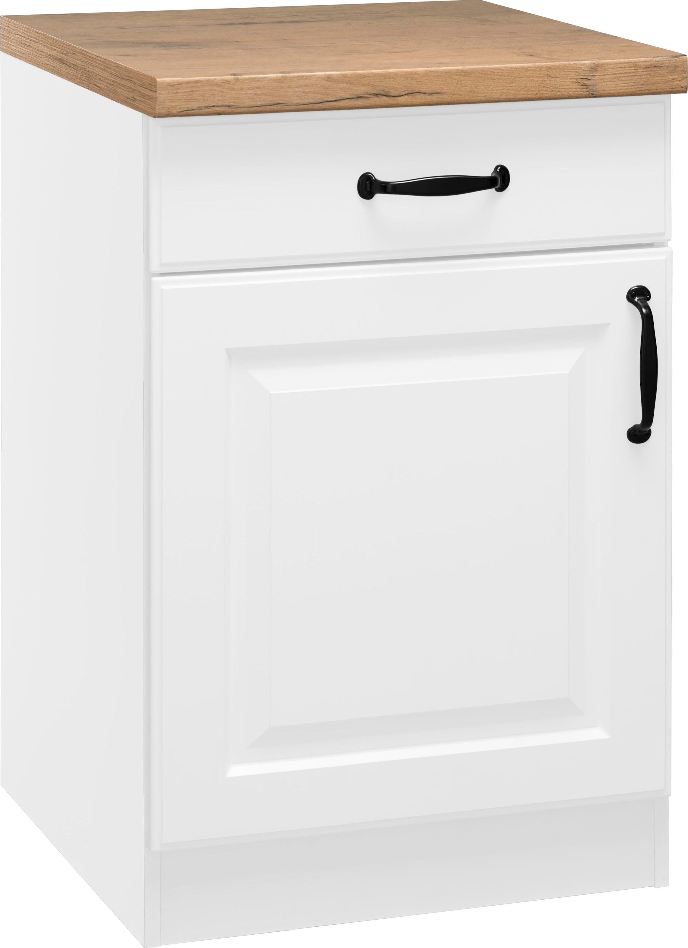 wiho Küchen Unterschrank "Erla" 60 cm breit mit Kassettenfront, mit Arbeitsplatte