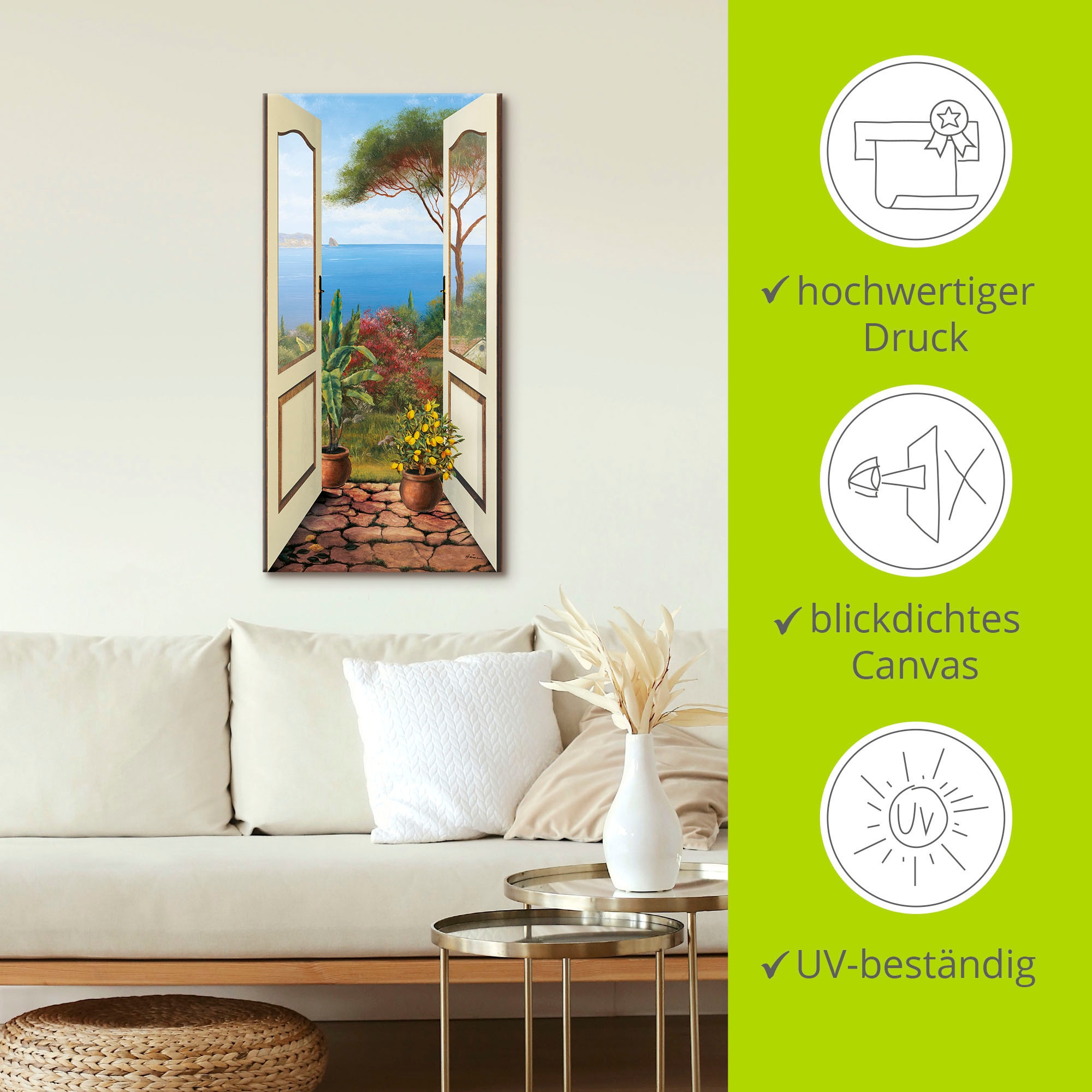 Artland Wandbild »Veranda am Meer«, Küstenbilder, (1 St.), als Alubild, Outdoorbild, Leinwandbild, Poster, Wandaufkleber
