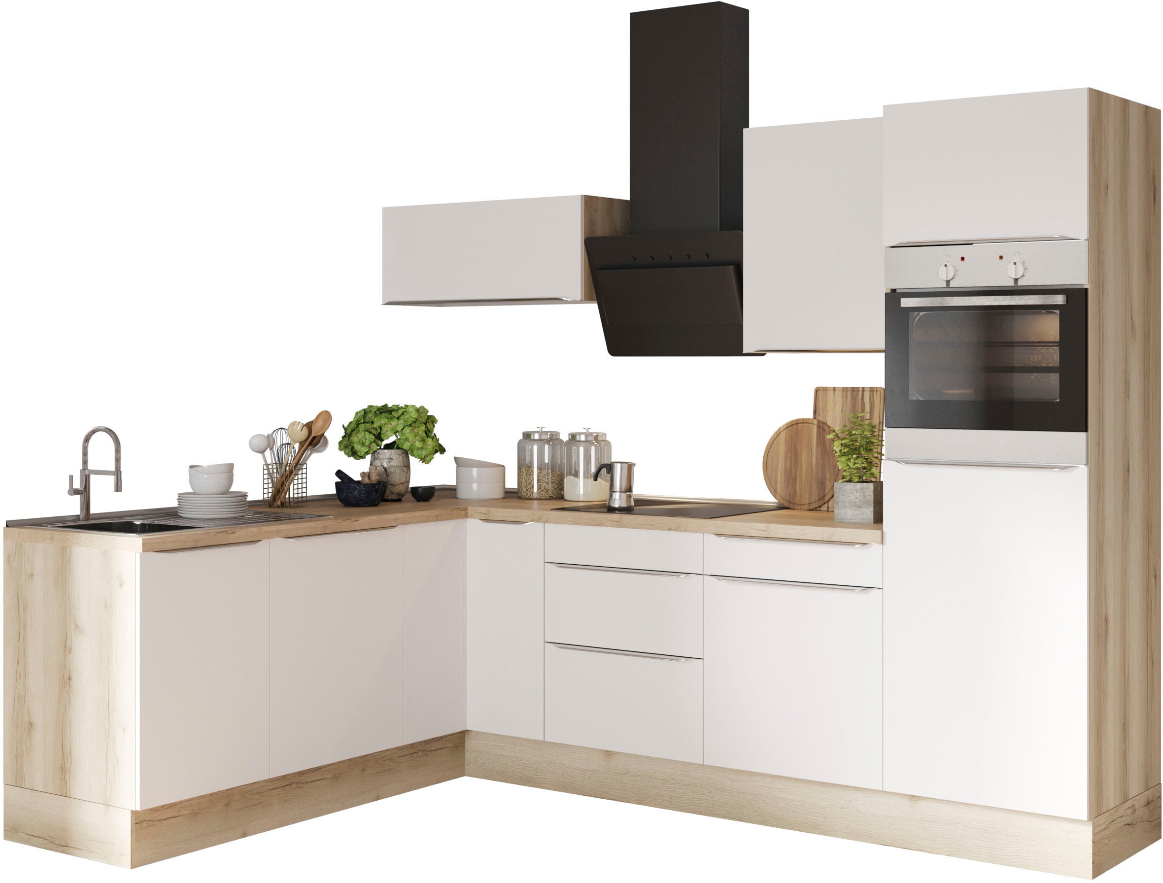 OPTIFIT Winkelküche "Aken Stellbreite 270x200 cm", wahlweise mit E-Geräten günstig online kaufen