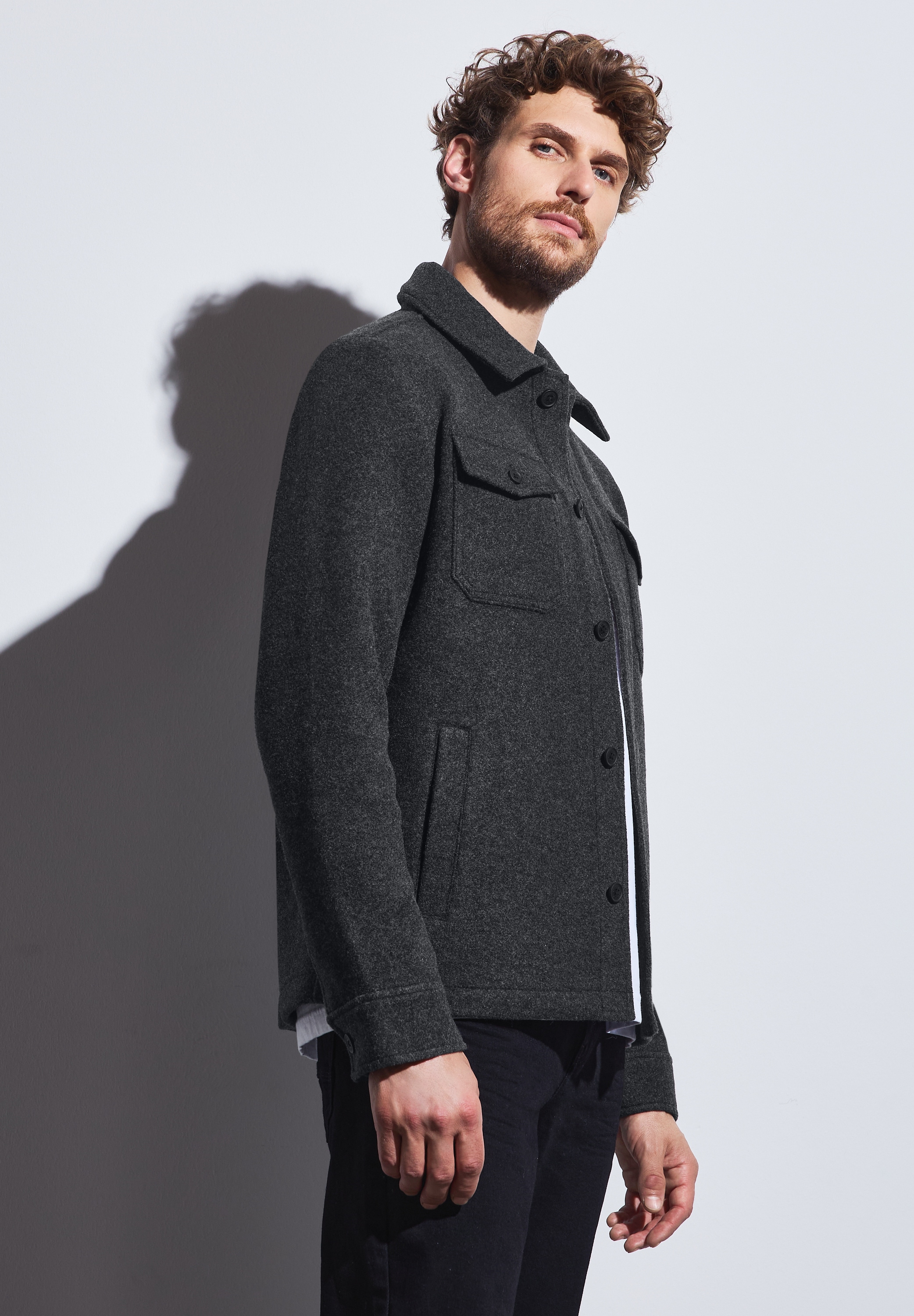 STREET ONE MEN Cargojacke, ohne Kapuze, mit Knopfleiste günstig online kaufen