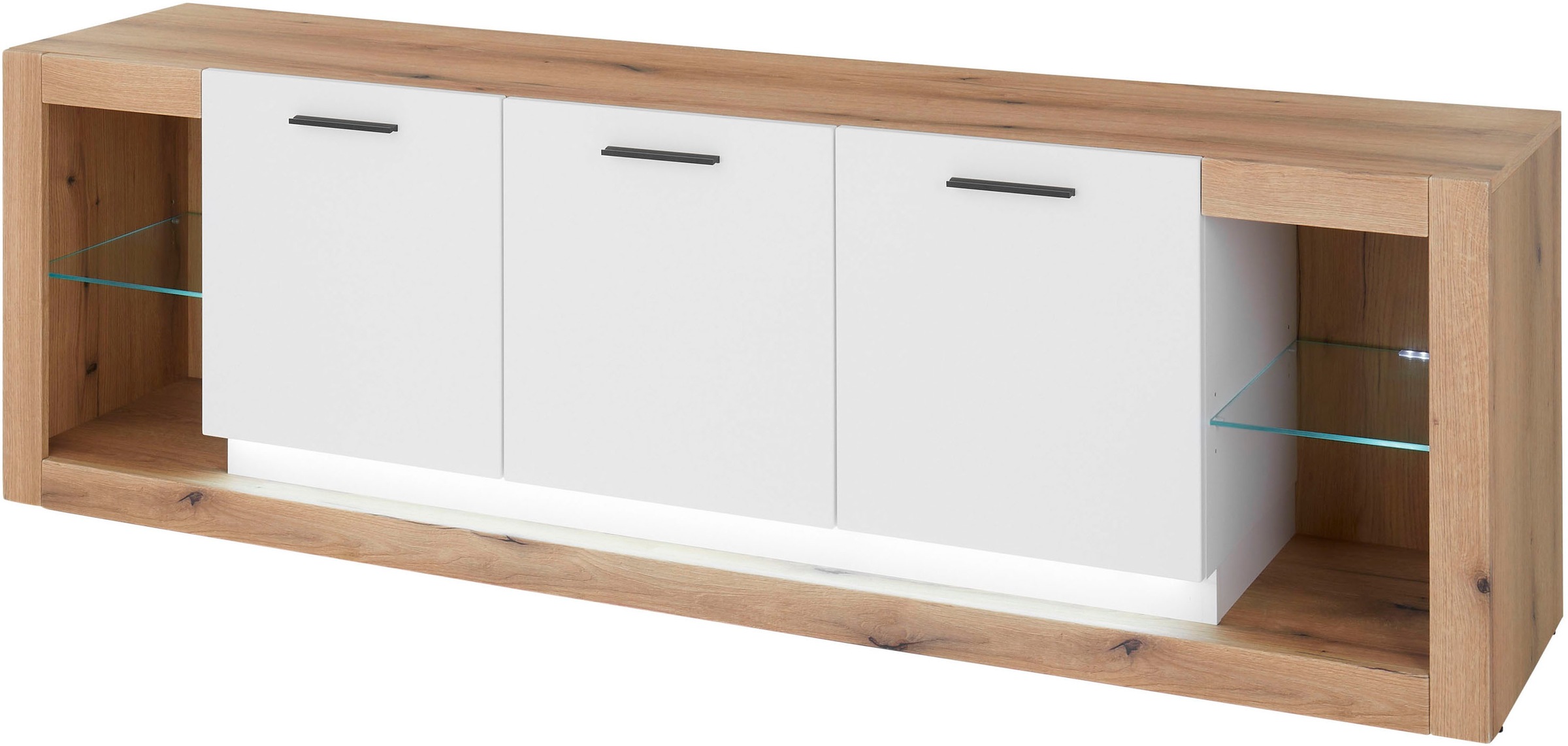 INOSIGN Lowboard »Brixen, moderner TV-Schrank, Kommode in Eiche Evoke Dekor mit Weiß«, Metallgriffe, ausreichend Stauraum, vielseitig einsetzbar