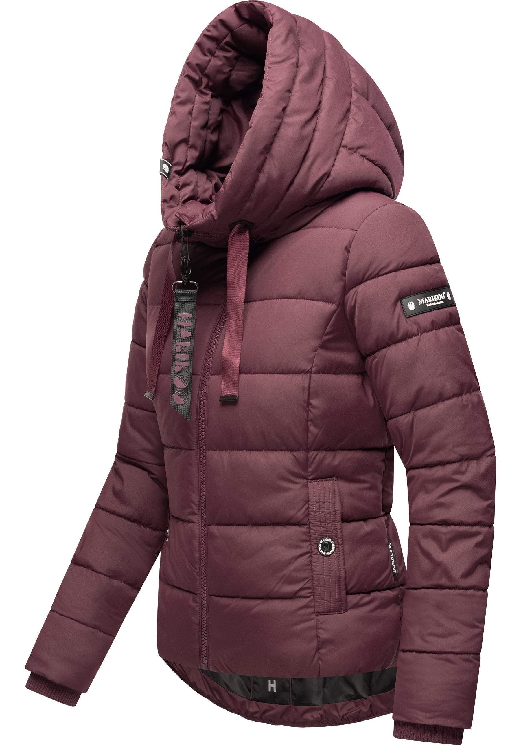 Marikoo Steppjacke »Amayaa-1« mit Kapuze Gesteppte Damen Jacke mit großer Kapuze