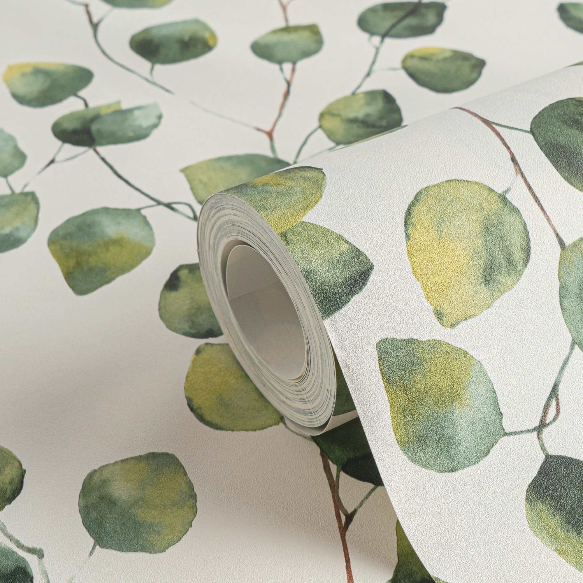 A.S. Création Vliestapete »Greenery mit Blätter Motiv«, floral-botanisch-Wald, Tapete Blumen Tapeten Wohnzimmer Schlafzimmer Küche Flur Design Optik