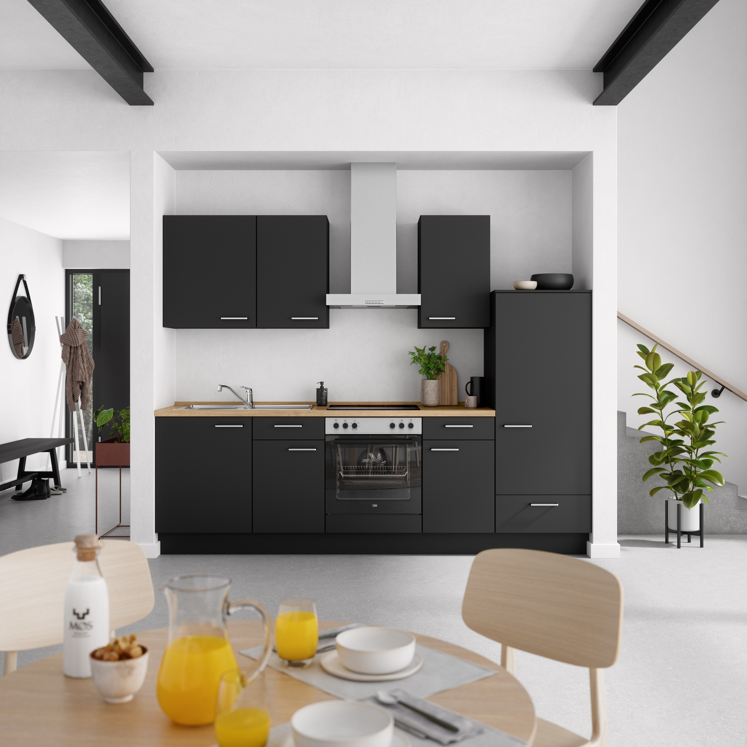 nobilia® Küchenzeile »"Touch I"«, vormontiert, Ausrichtung wählbar, Breite 270 cm, wahlw. mit E-Geräten