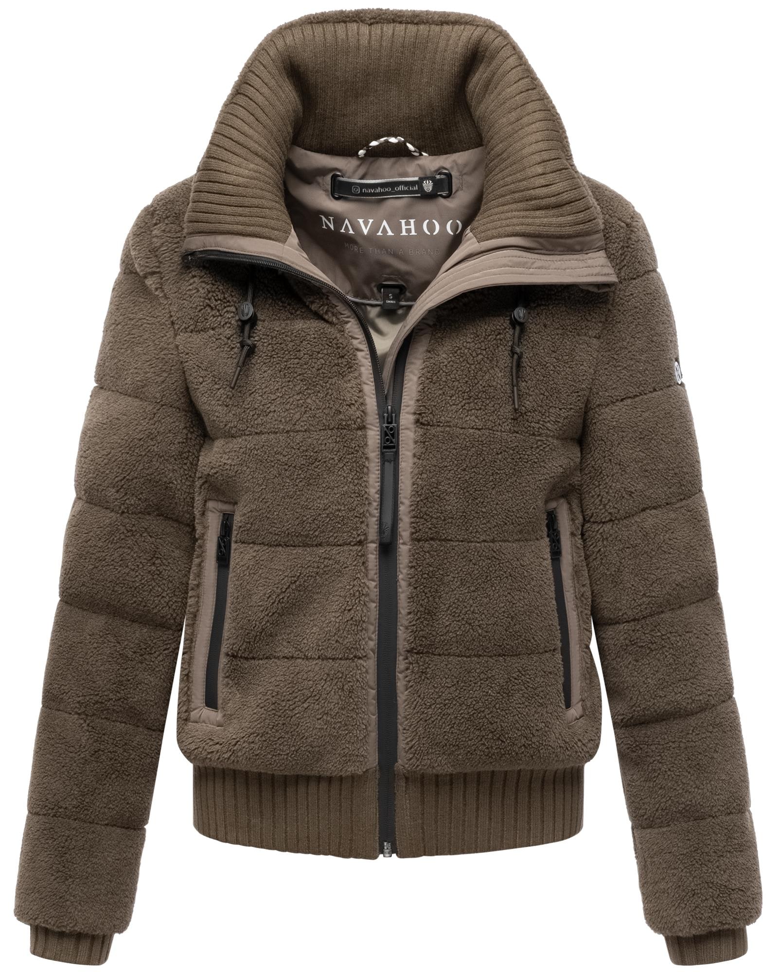 Navahoo Plüschjacke »Schneepuder 14«, warme Damen Teddyjacke für den Winter