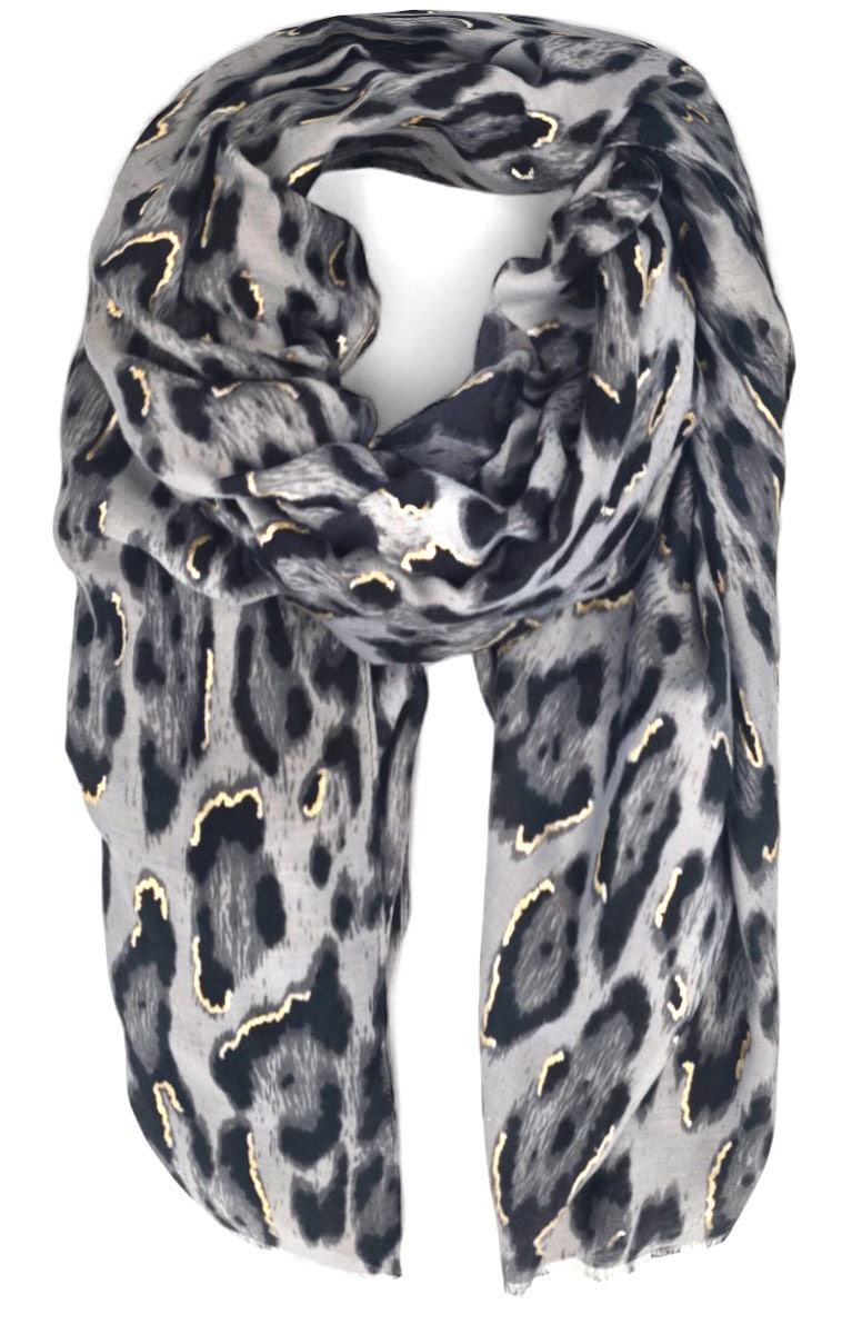 styleBREAKER Schal »Schal Leoparden Muster Gold Metallic« 1 Stk.