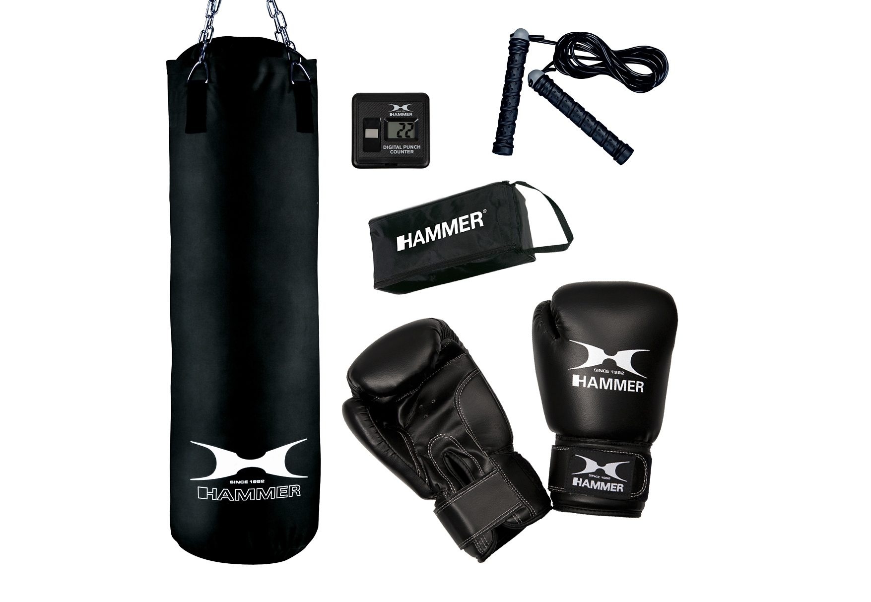 Hammer Boxsack »Chicago«, (Set, 4 tlg., mit Boxhandschuhen-mit Sprungseil)