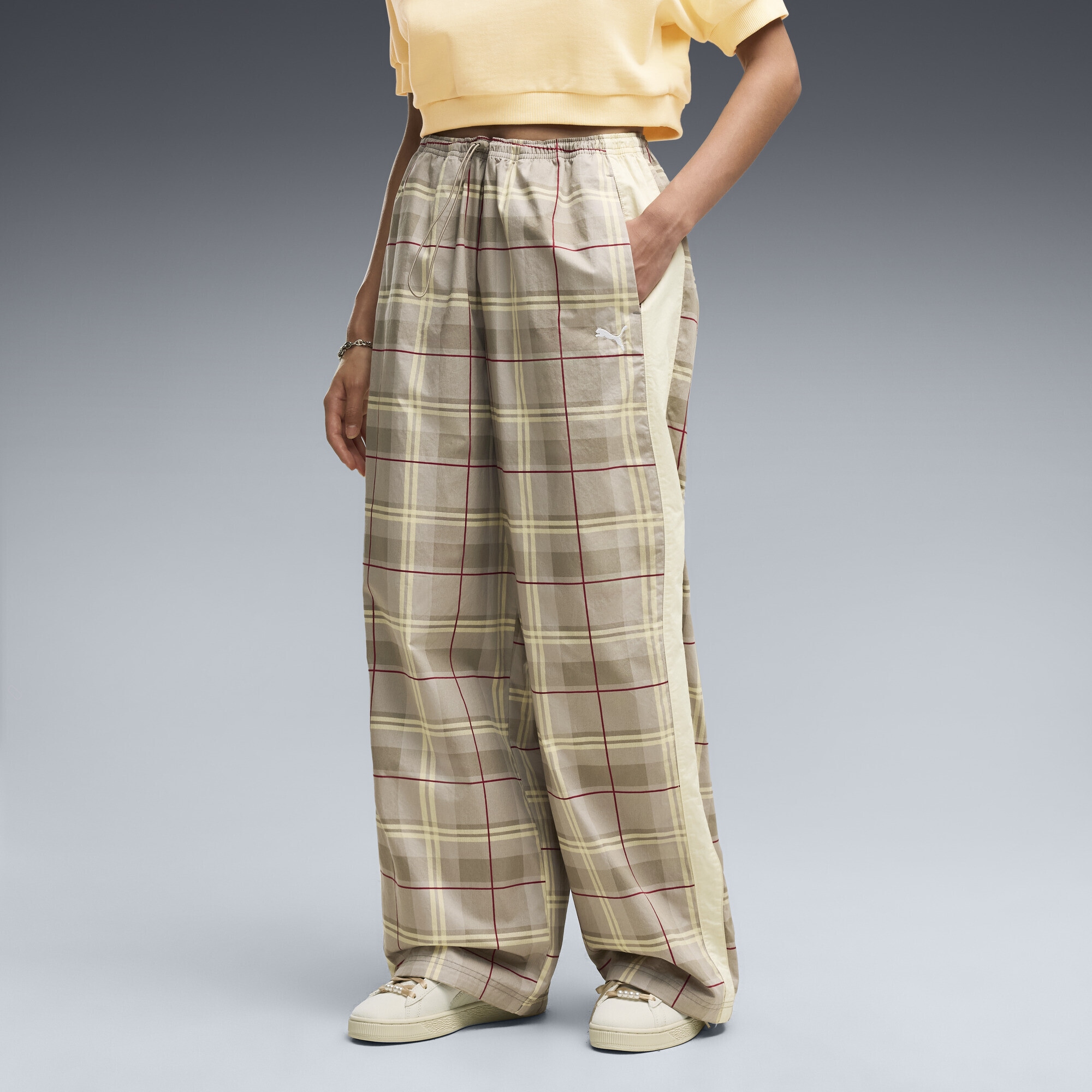 PUMA Sporthose »T7 Relaxed Tartan-Hose Damen«