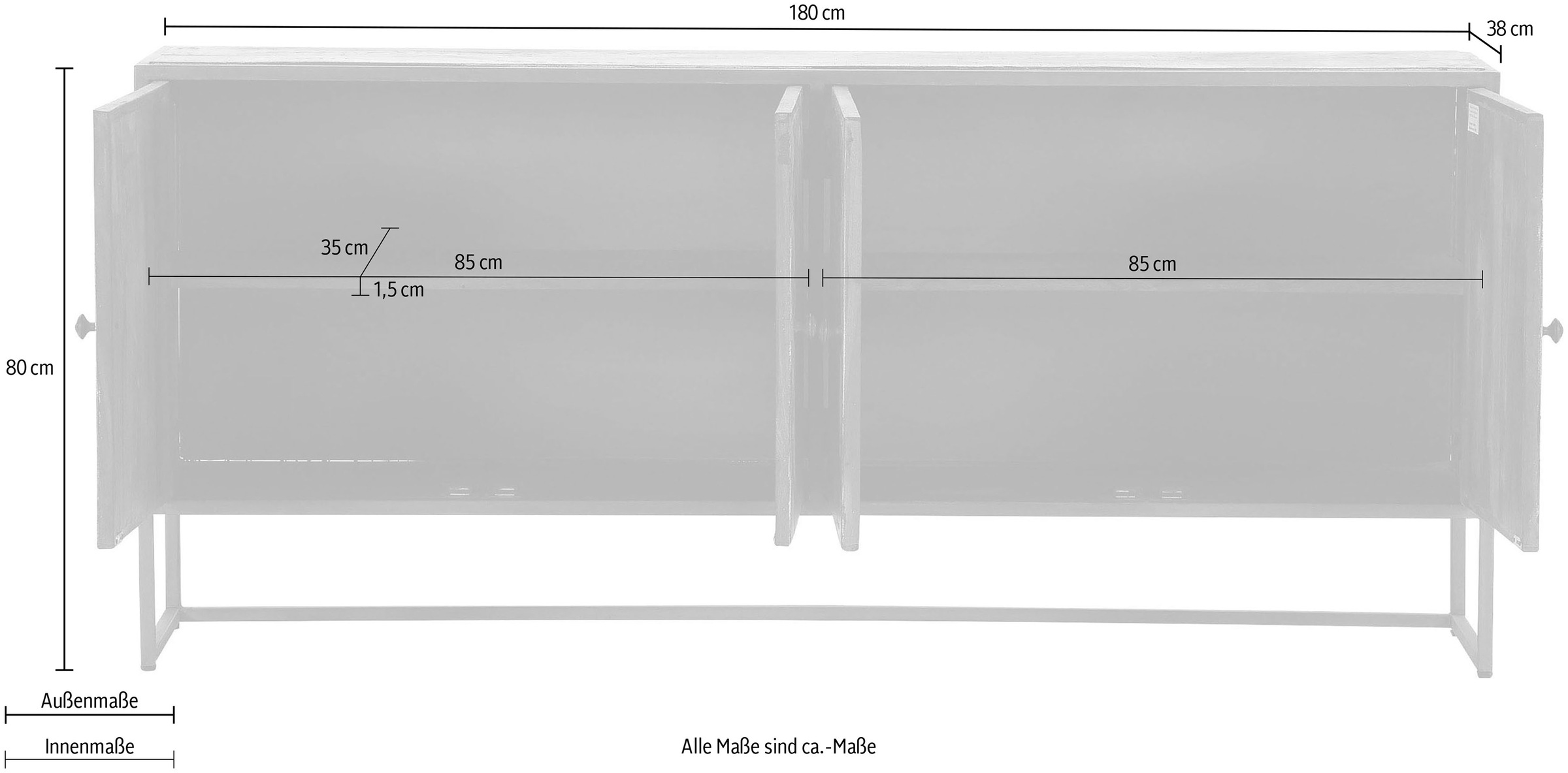 Gutmann Factory Sideboard, Kommode, Breite 180 cm