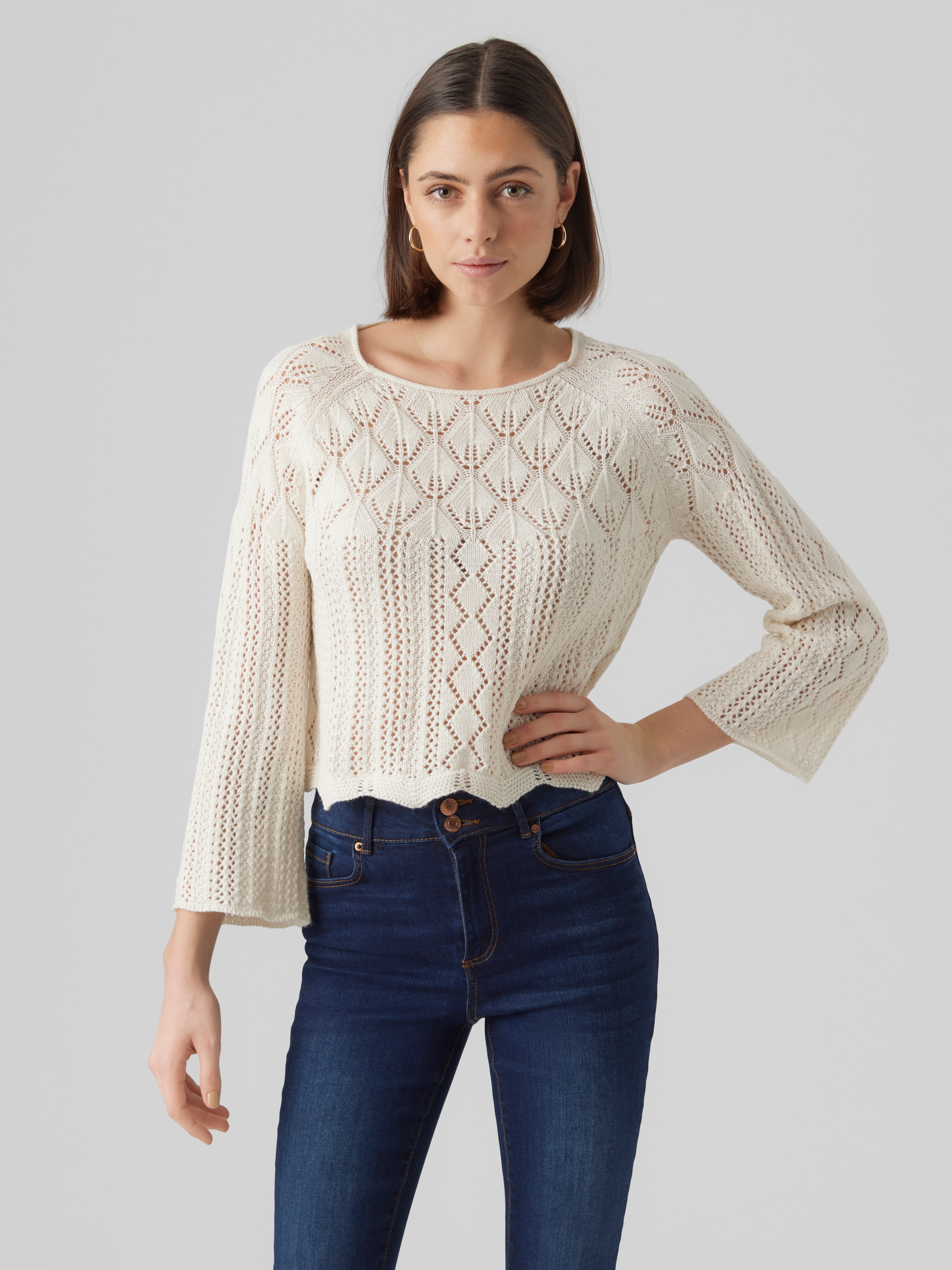 Vero Moda Strickpullover "VMGINGER 3/4 BOATNECK PULLOVER GA NOOS" im femini günstig online kaufen