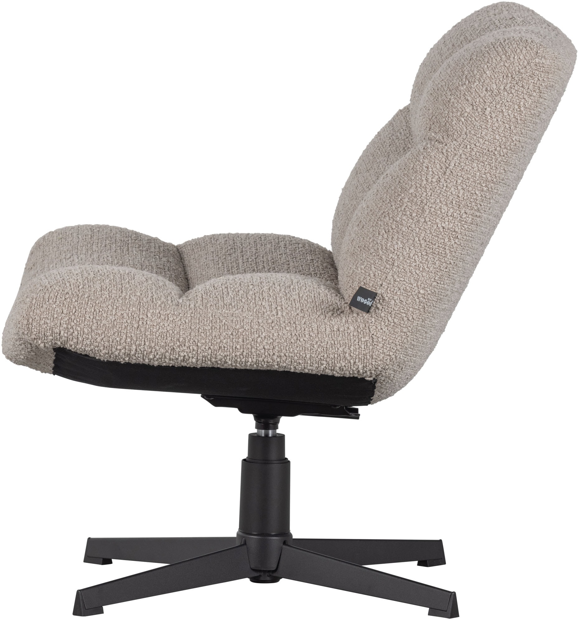 WOOOD Drehsessel »Vinny«, gepolstert mit weichem Bouclé, stabiler Metallfuß, Breite 75 cm